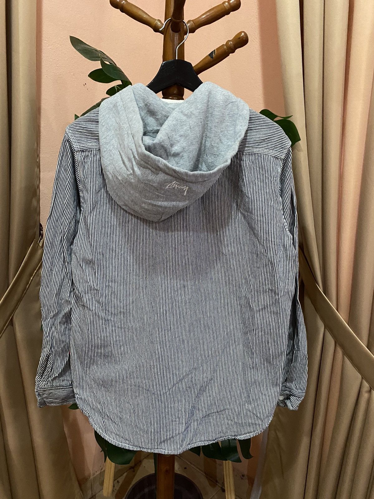 Stussy Stüssy Hooded Hickory Striped Button-Up Work Shirt Size US M / EU 48-50 / 2 - 7 Thumbnail