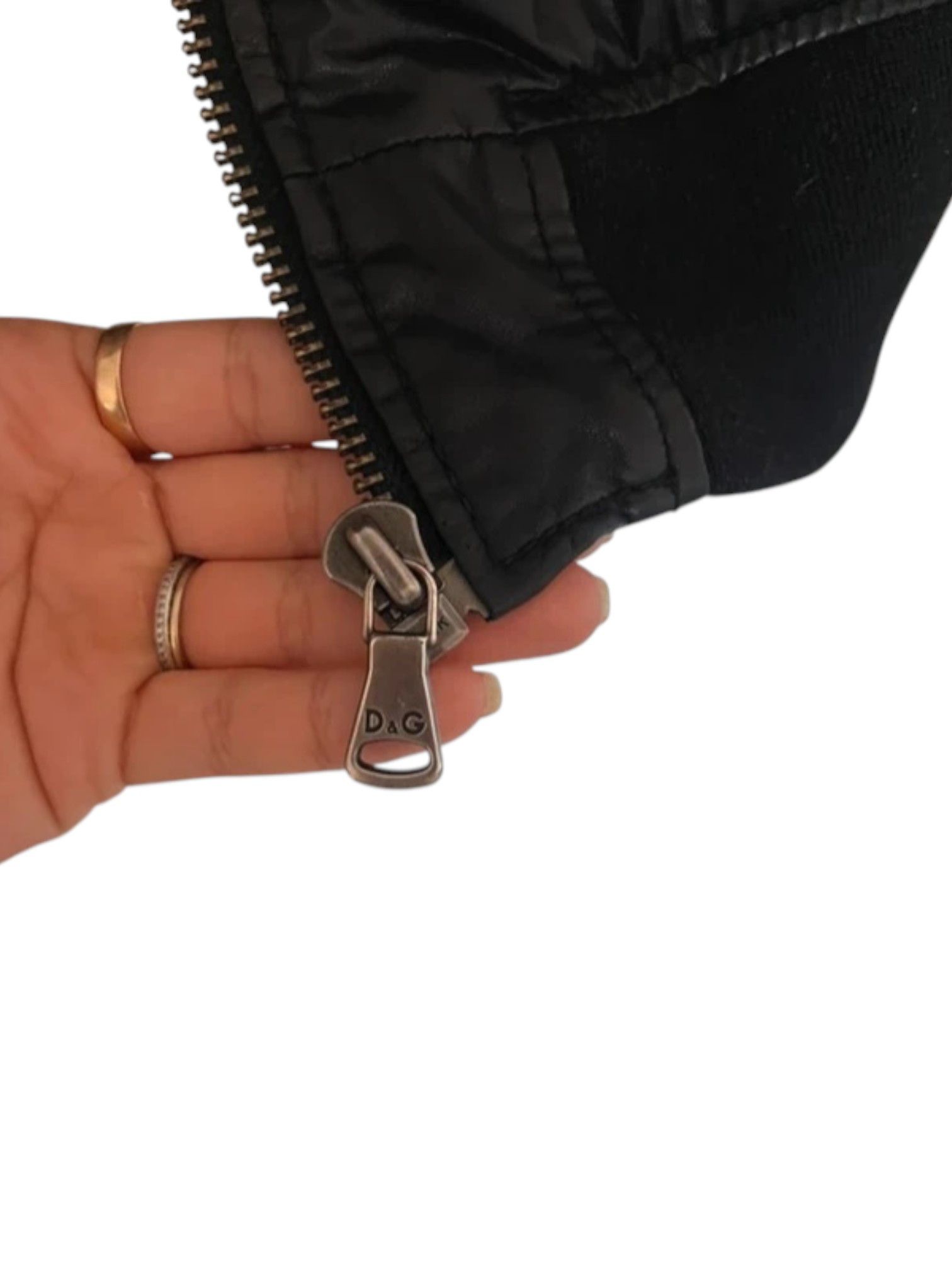 Dolce & Gabbana D&G Black Lamb Leather Bomber Jacket with Zip Cuffs Size US L / EU 52-54 / 3 - 8 Thumbnail