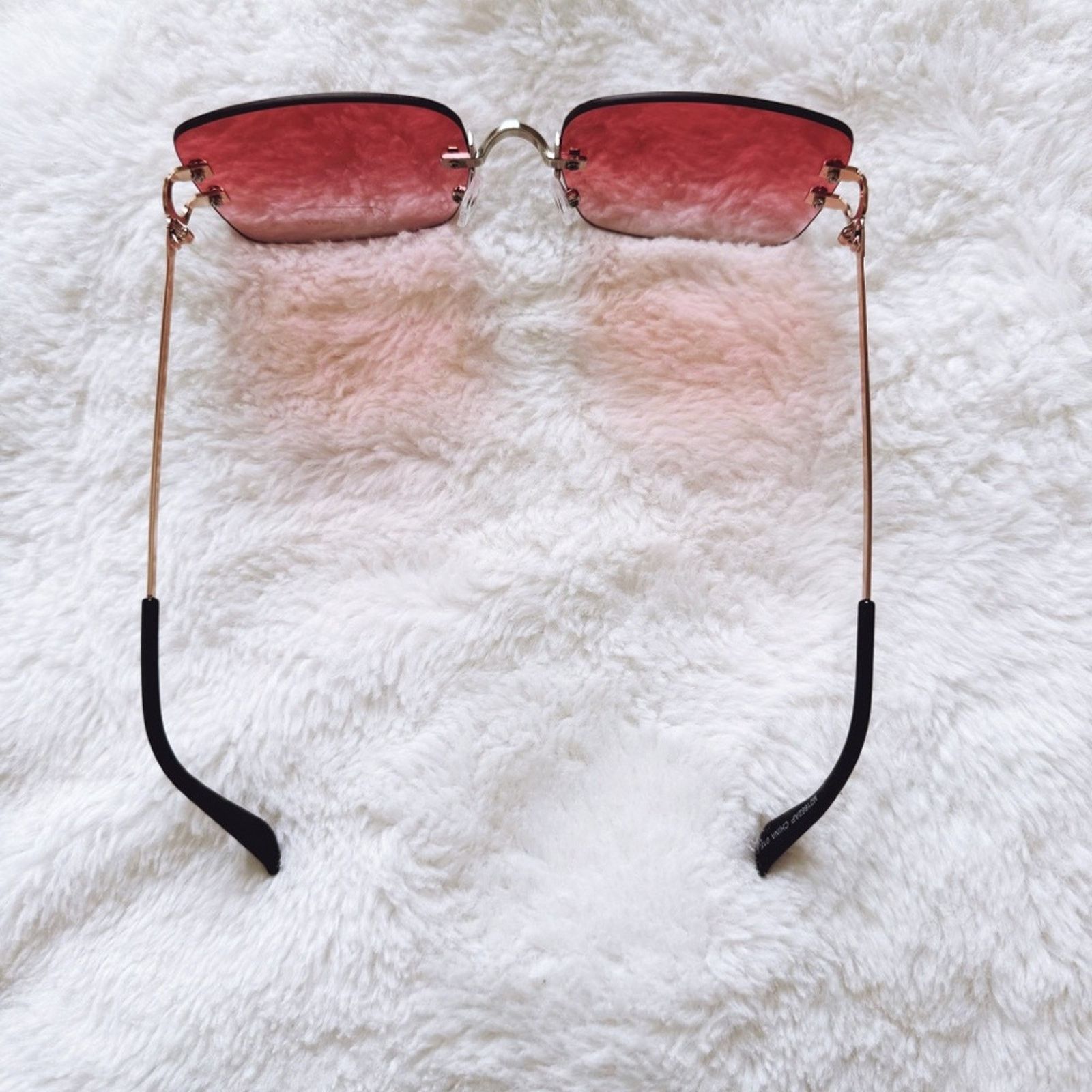 Other Laurel Clear Orange Rimless Sleek Sunglasses Size ONE SIZE - 8 Thumbnail