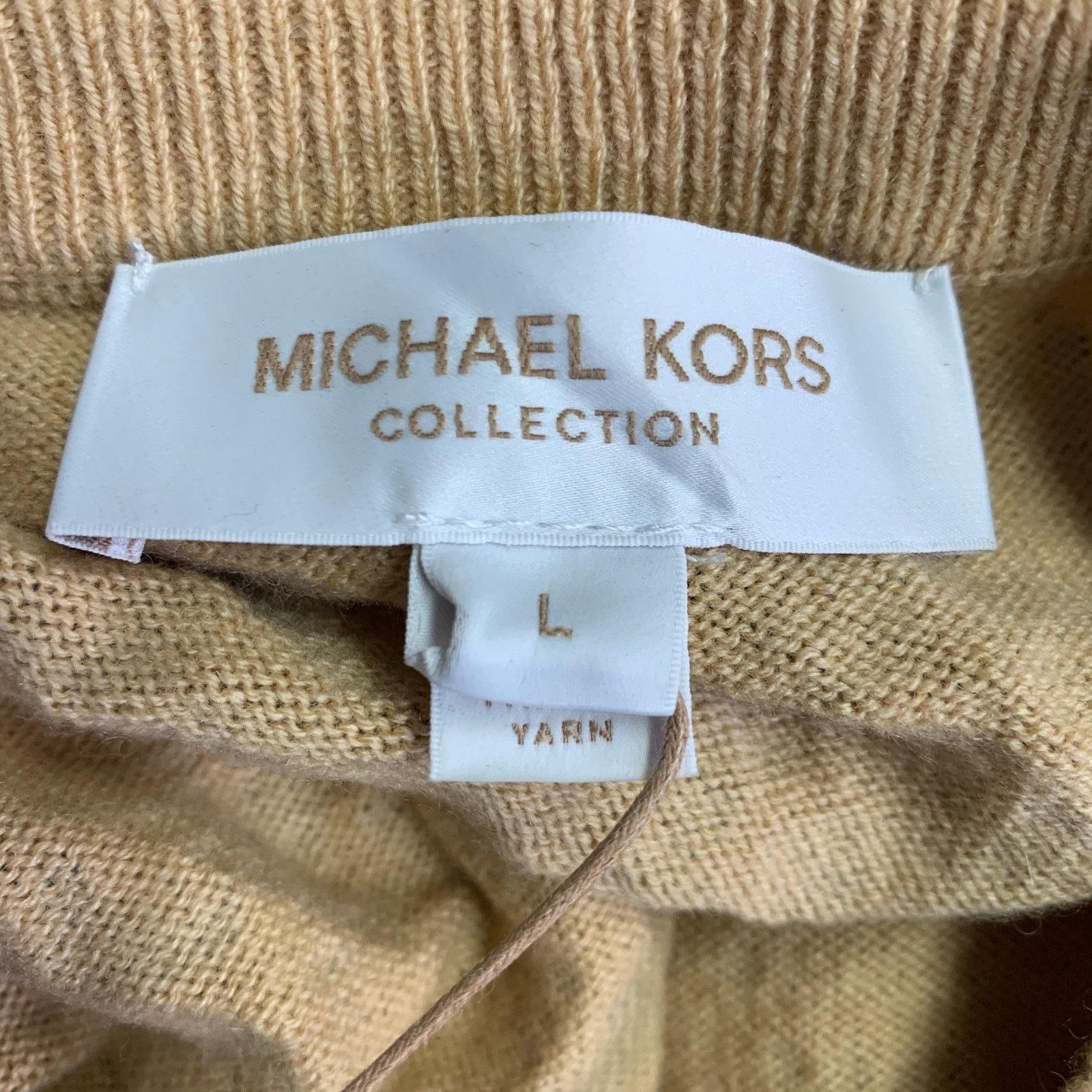 Michael Kors L Tan Copper Cashmere Studded Animal Print Sweater Size L / US 10 / IT 46 - 6 Thumbnail