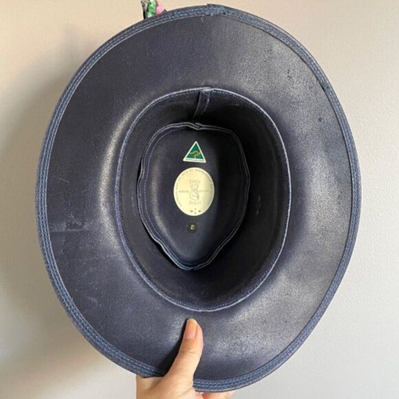 Vintage Vintage Australian Blue Suede Vented Bush Hat - S 🇦🇺 Size ONE SIZE - 5 Thumbnail