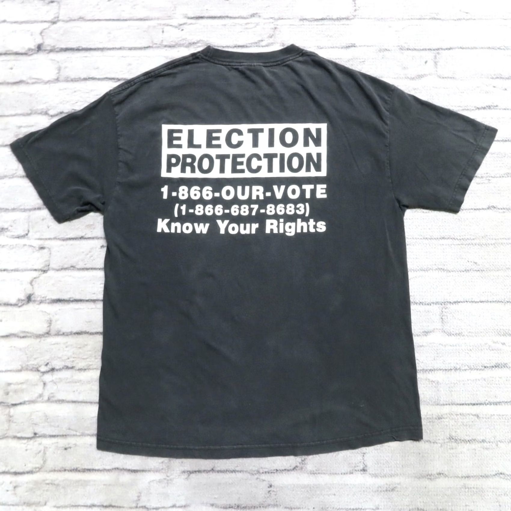 Fruit Of The Loom Vintage 90s You Have The Right To Vote Election Protection Shirt XL Black Mens T-Shirt Size US L / EU 52-54 / 3 - 2 Thumbnail