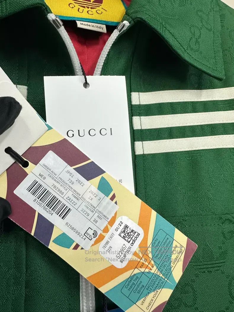 Gucci Gucci Co-branded green full-print logo short zipper jacket Size XS / US 0-2 / IT 36-38 - 5 Thumbnail