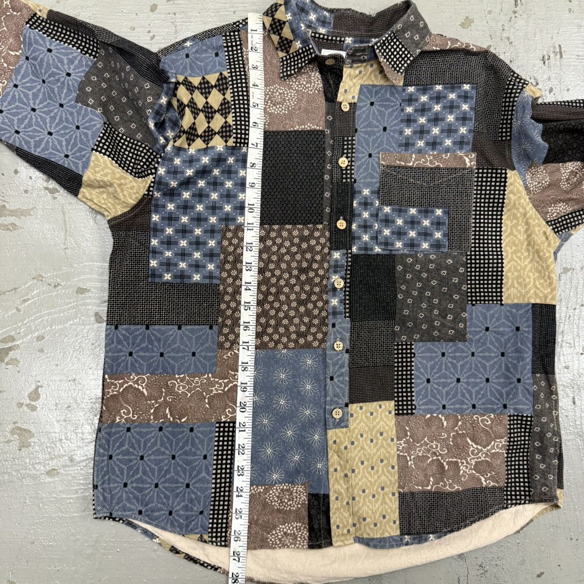 Japanese Brand ChangeWell Japan Patchwork Sashiko Boro Design Shirt Kapital Size US XL / EU 56 / 4 - 6 Thumbnail