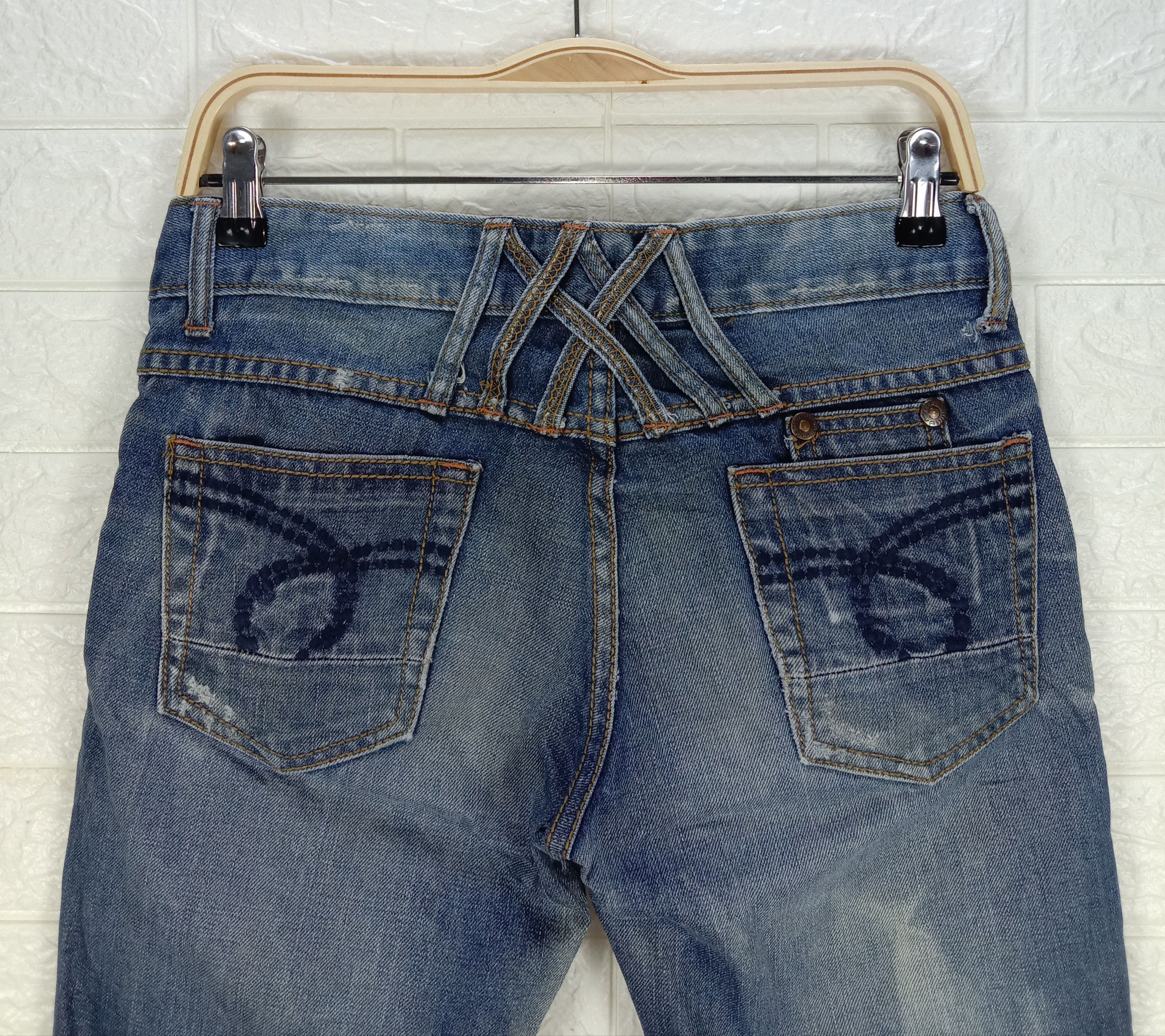 Japanese Brand Vintage Red Pepper Blue Wash Flare Jeans Bell Bottom Denim Size 28" / US 6 / IT 42 - 6 Thumbnail