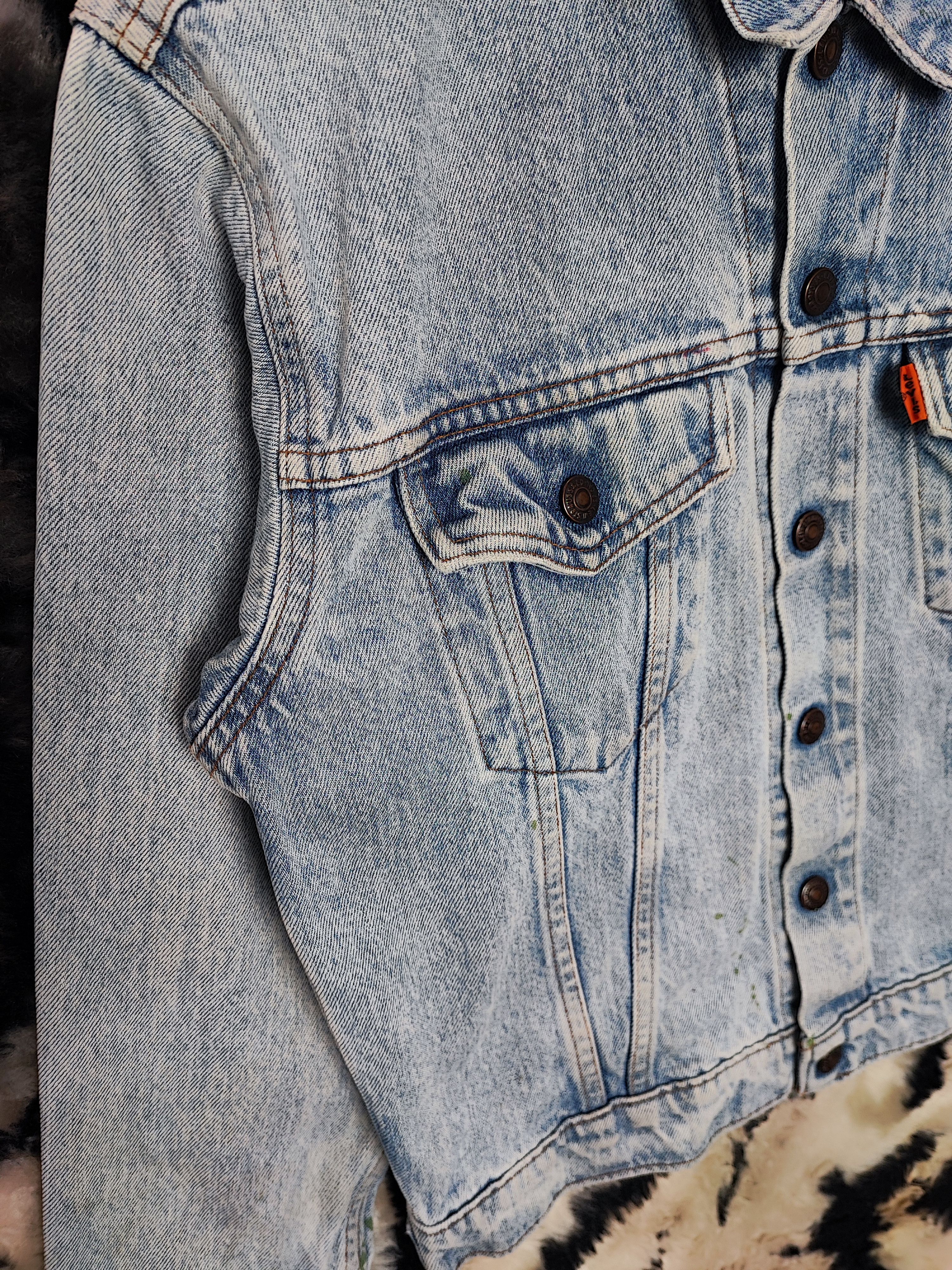 Levi's Vintage LEVIS Denim Jacket 80s Trashed Distressed Grunge Erd Size US XS / EU 42 / 0 - 5 Thumbnail