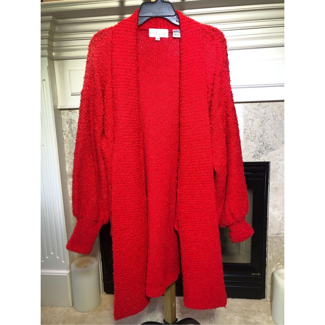 Other Silvercord Women’s Red Long Sleeve Grannycore Cardigan Sweater Size L Size L / US 10 / IT 46 - 2 Thumbnail