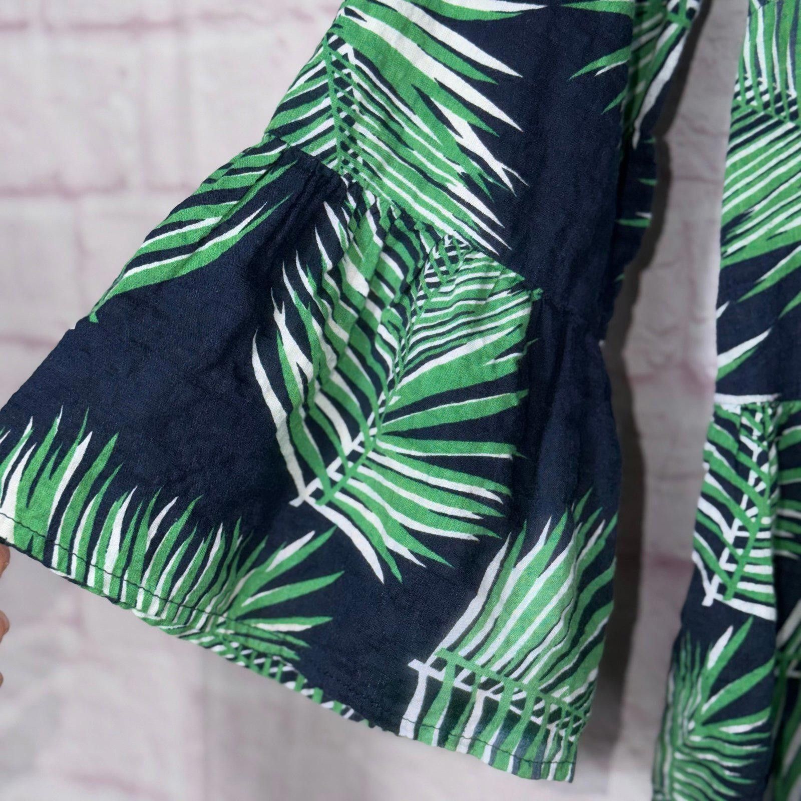 Other JJ'S Fairyland Large Palm Leaf Print Blouse Size L / US 10 / IT 46 - 3 Thumbnail