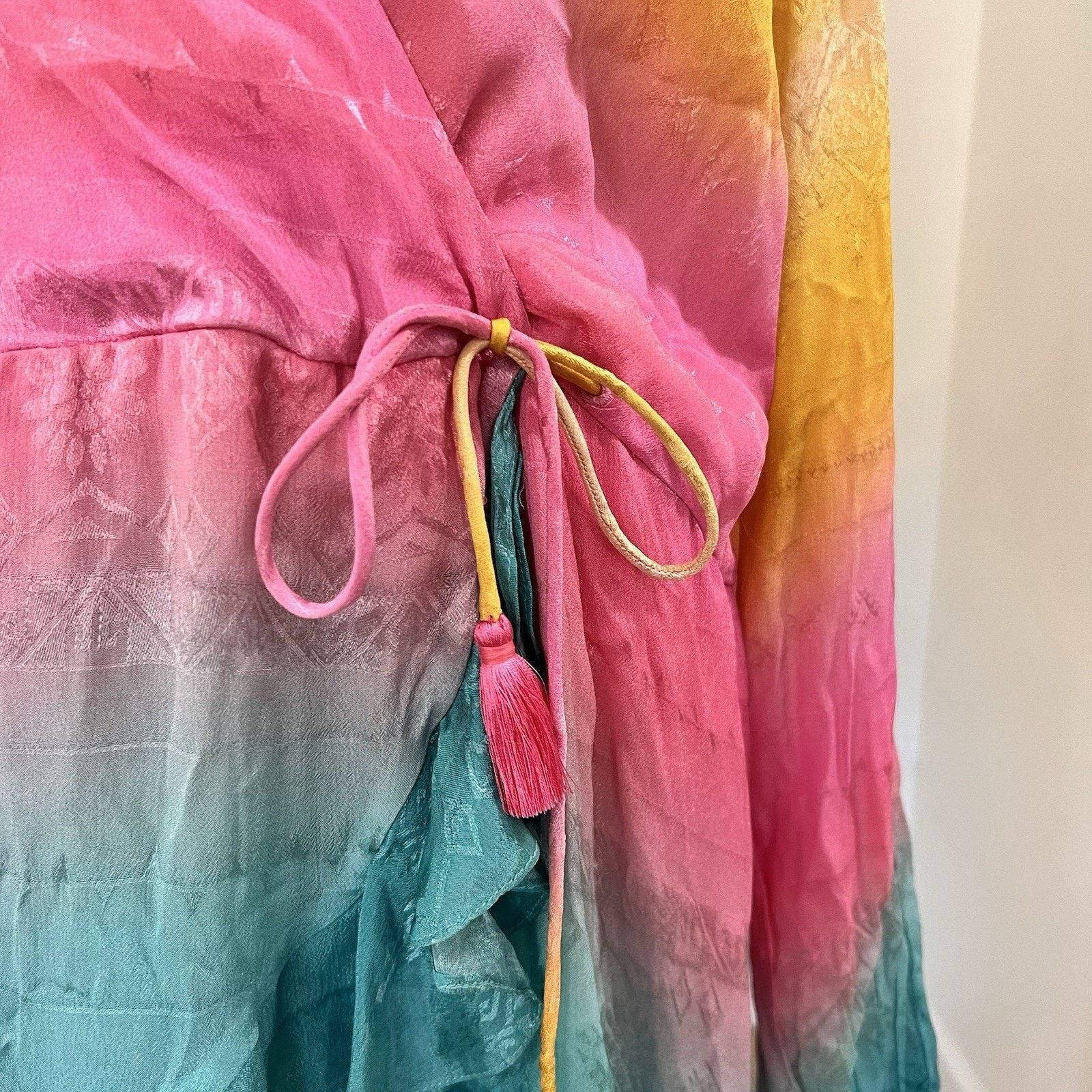 Rococo Sand Rococo Sand Wrap Mini Dress (L) Ombré Luxe Ibiza Boho Size L / US 10 / IT 46 - 4 Thumbnail