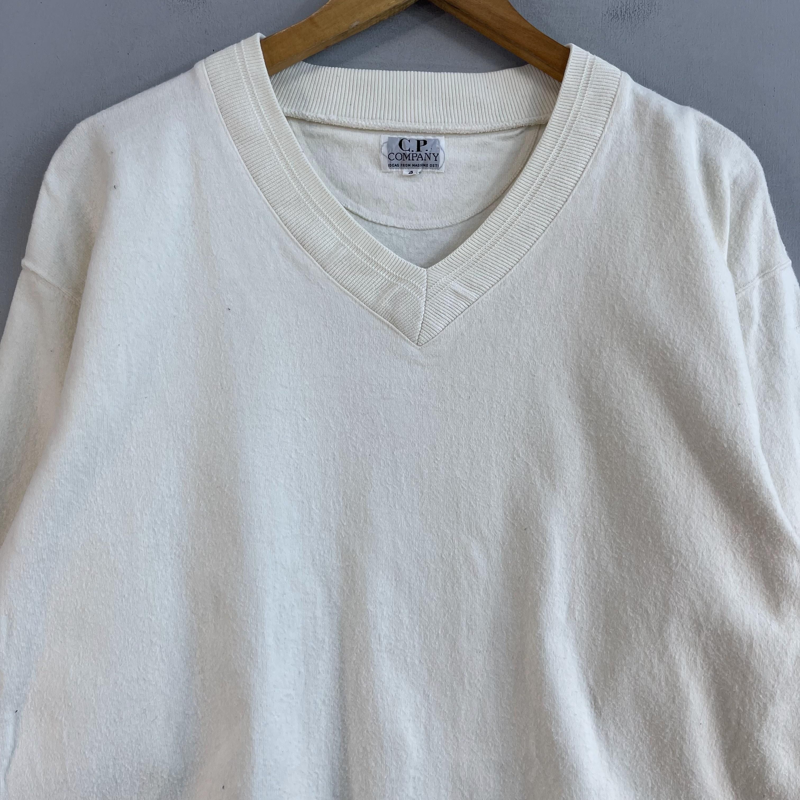 C.P. Company × Massimo Osti × Vintage Vintage 90s CP COMPANY Big Logo Vneck Sweater Size US M / EU 48-50 / 2 - 2 Thumbnail