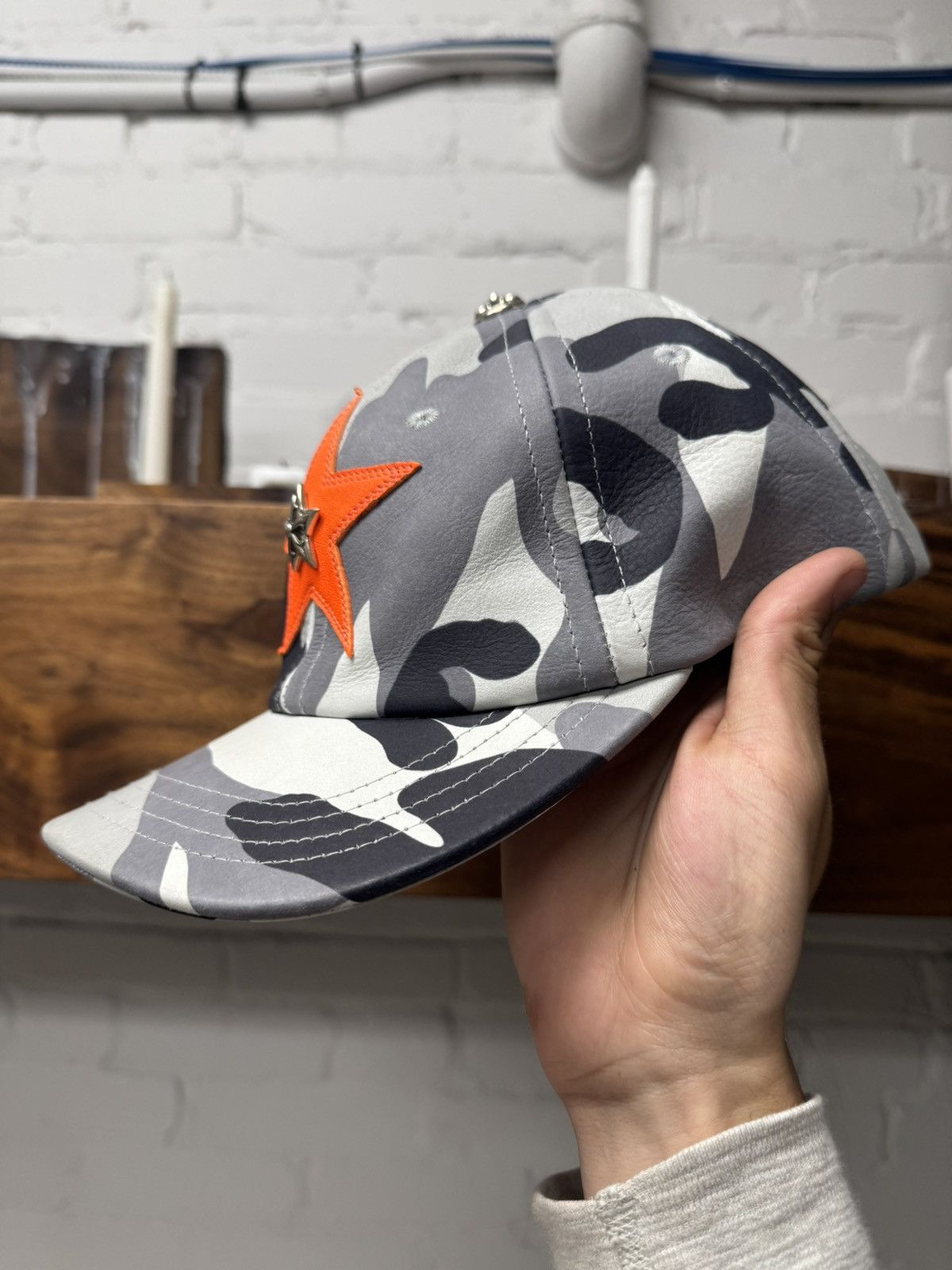 Chrome Hearts Chrome Hearts ‘Snow Camo’ Leather Star Patch Gunslinger Hat Size ONE SIZE - 3 Thumbnail
