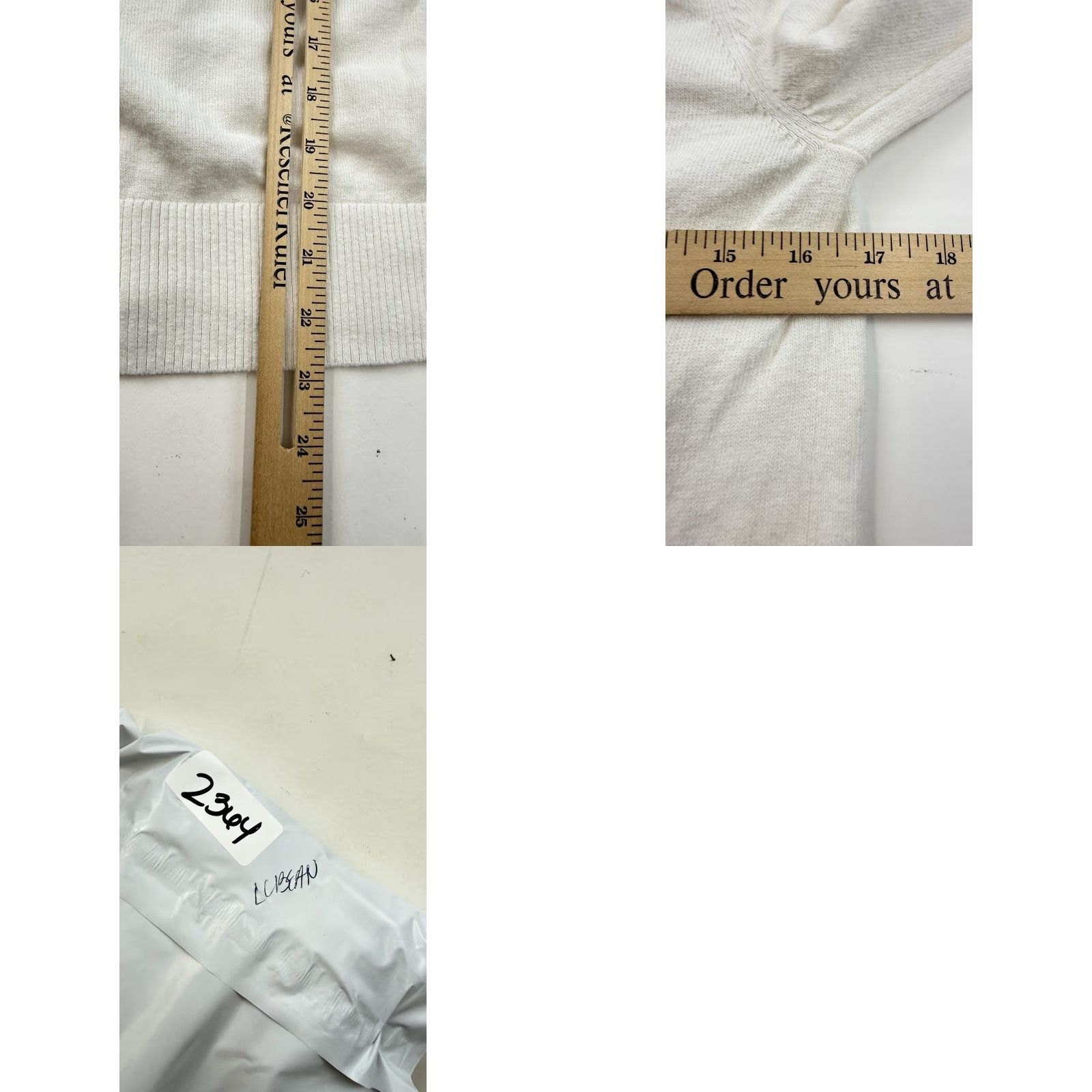 Vintage L.L. Bean Cardigan Sweater Womens XS White Cotton Cashmere Button Front Knit Size XS / US 0-2 / IT 36-38 - 8 Thumbnail