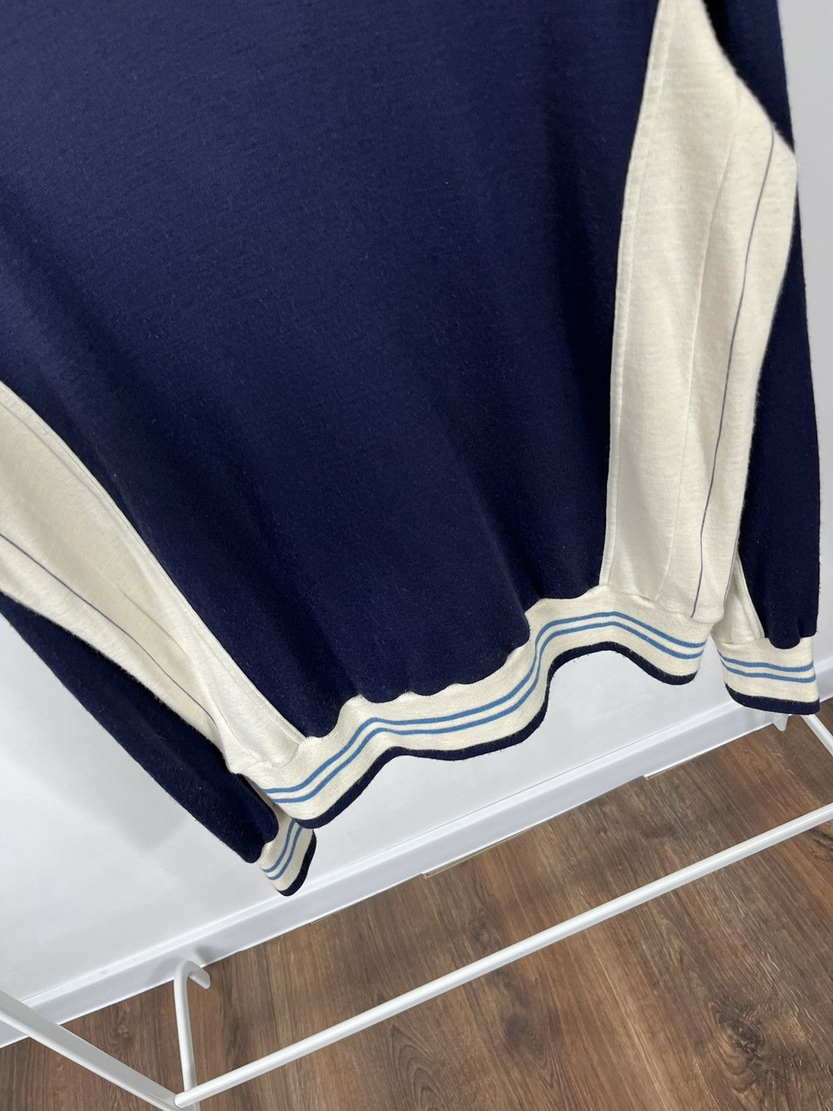 Fila Fila Vintage Wool Full Zip Navy Cream Track Jacket Size L Size US L / EU 52-54 / 3 - 15 Thumbnail