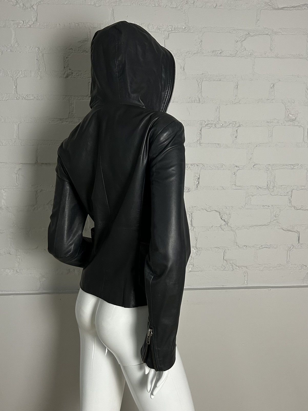 Other Insane leather fitted jacket with hood Size S / US 4 / IT 40 - 8 Thumbnail
