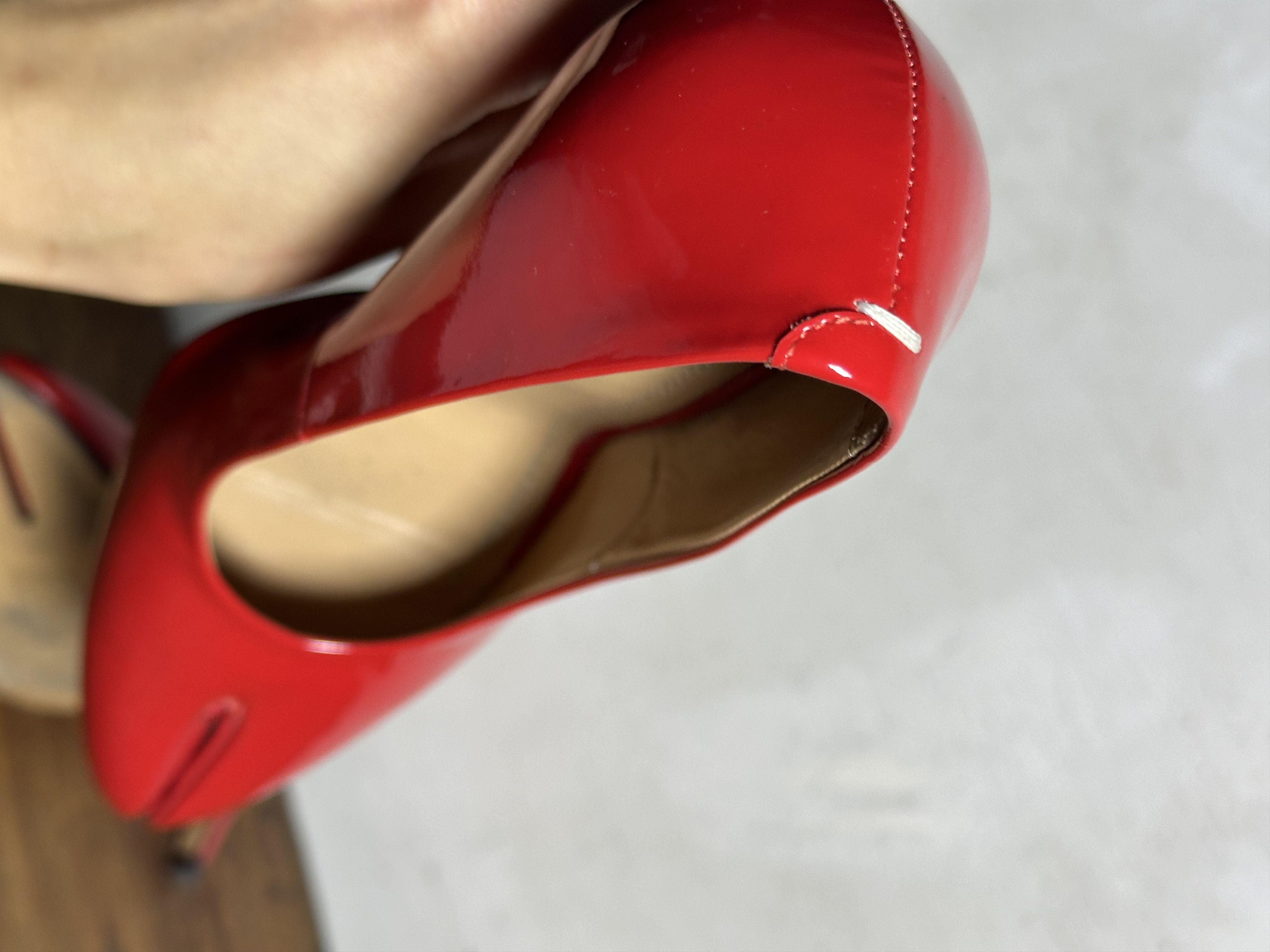 Maison Margiela Maison Margiela Red Tabi 110mm Patent Leather Pumps Size US 9 / IT 39 - 18 Thumbnail
