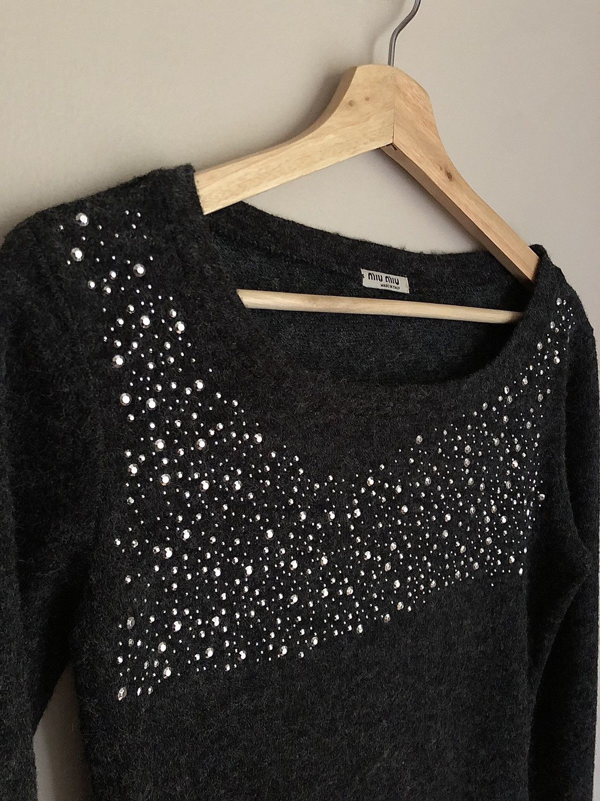 Miu Miu Miu Miu Vintage 2008 Bedazzled Fuzzy Sweater Size L / US 10 / IT 46 - 3 Thumbnail