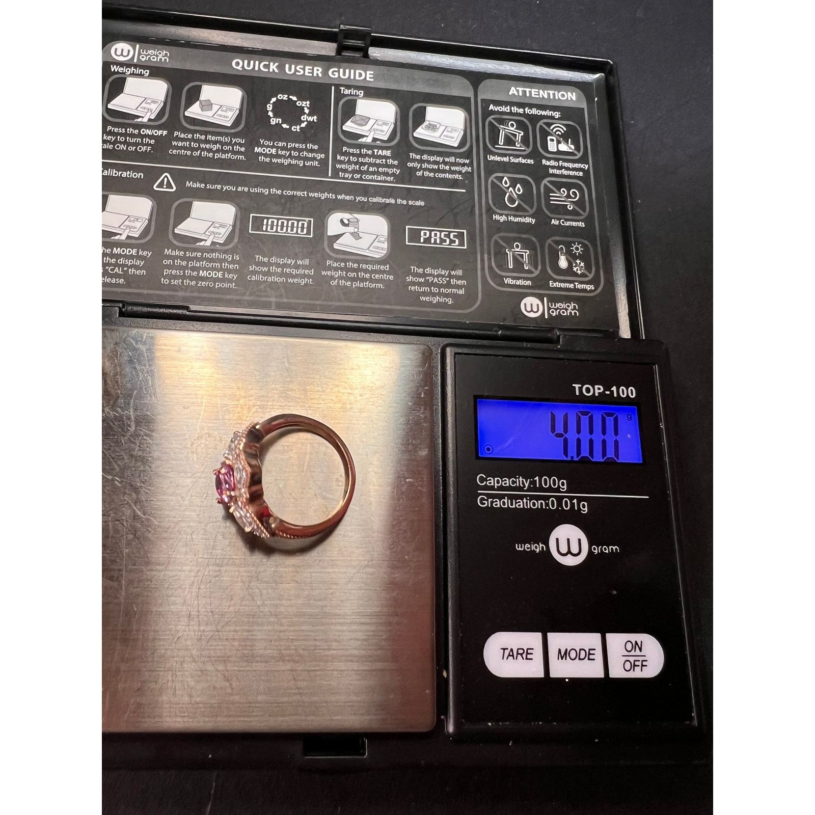 Other NEW Pink Moissanite ring in rose gold vermeil 925 size 6 Size ONE SIZE - 11 Thumbnail