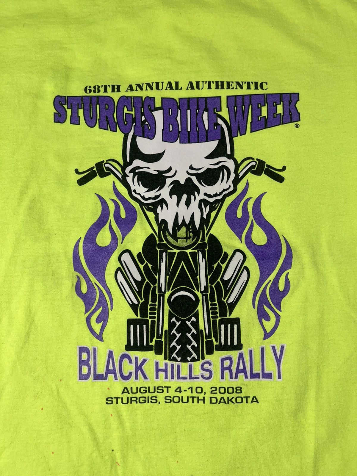Harley Davidson Vintage Y2K Neon Purple Flame Sturgis Biker Grunge Tee Size US XL / EU 56 / 4 - 2 Thumbnail