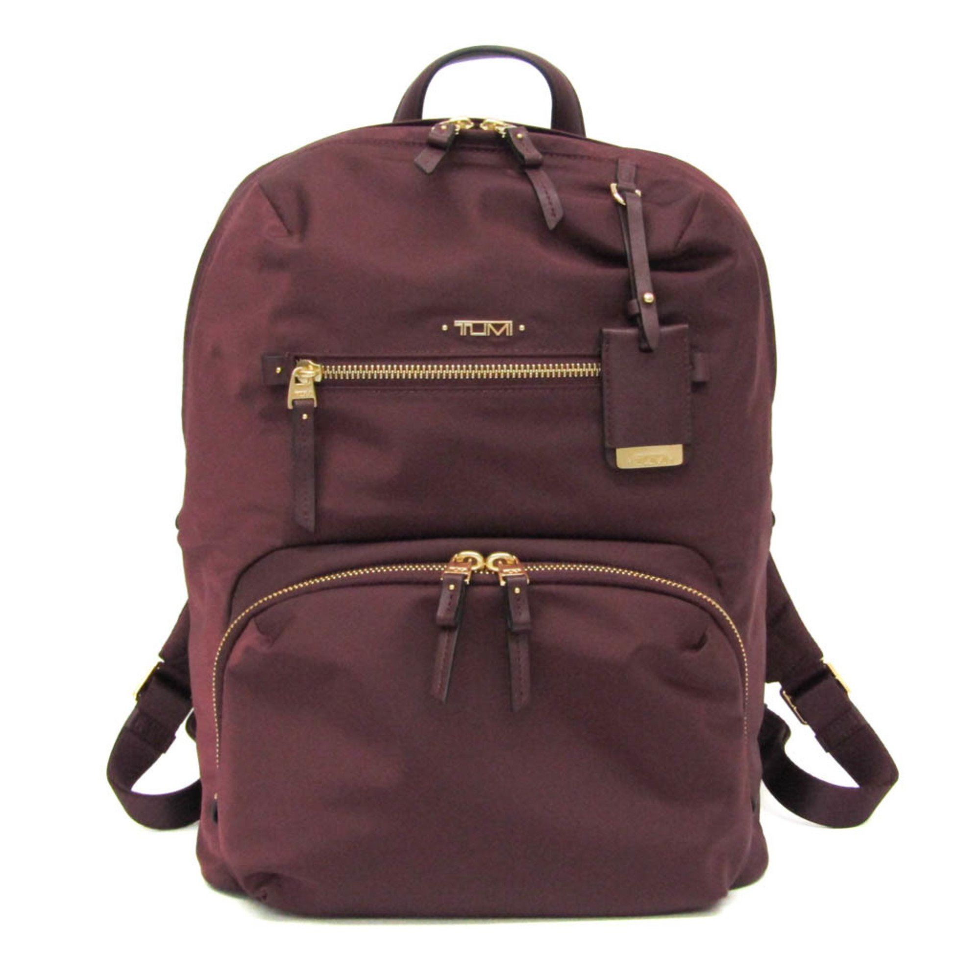 image of Tumi Halle 0484758Mer Women's Nylon,leather Backpack Bordeaux