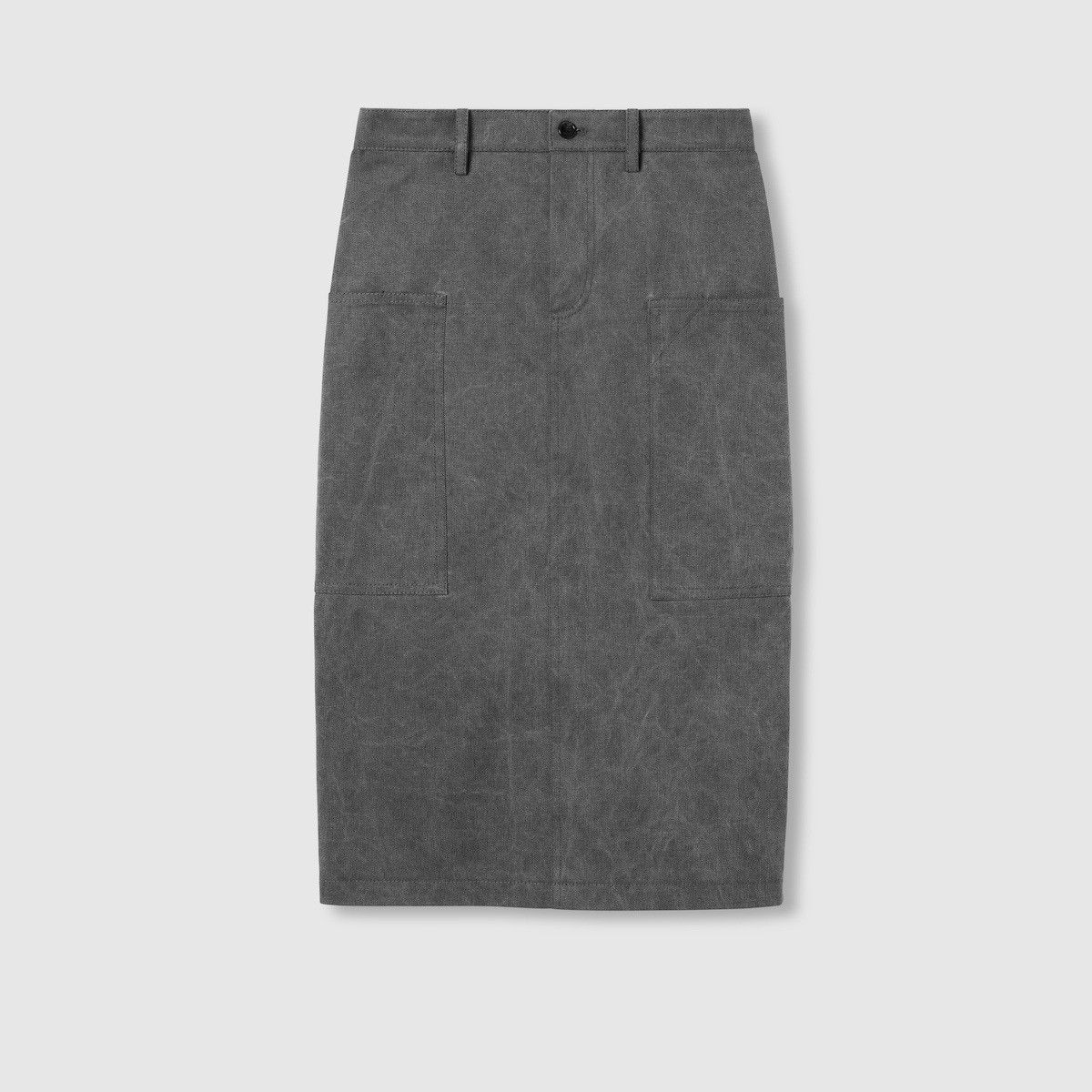 Gucci o1la5ras0526 Mid-Length Cotton Canvas delave Skirt in Gray Size 28" / US 6 / IT 42 - 1 Preview
