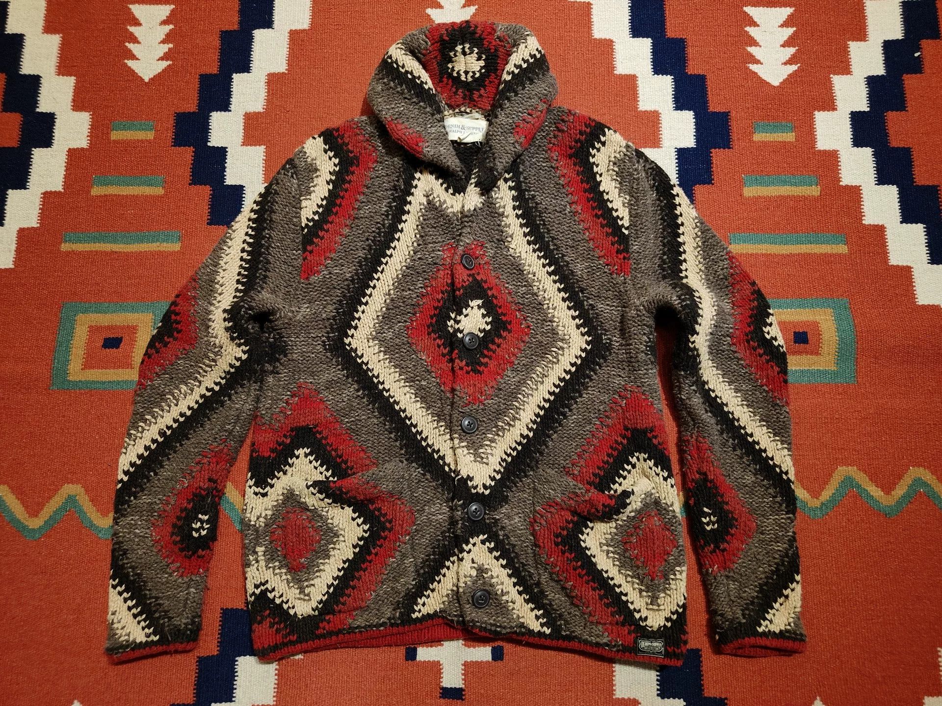 Navajo Print Wool Blend Sweater