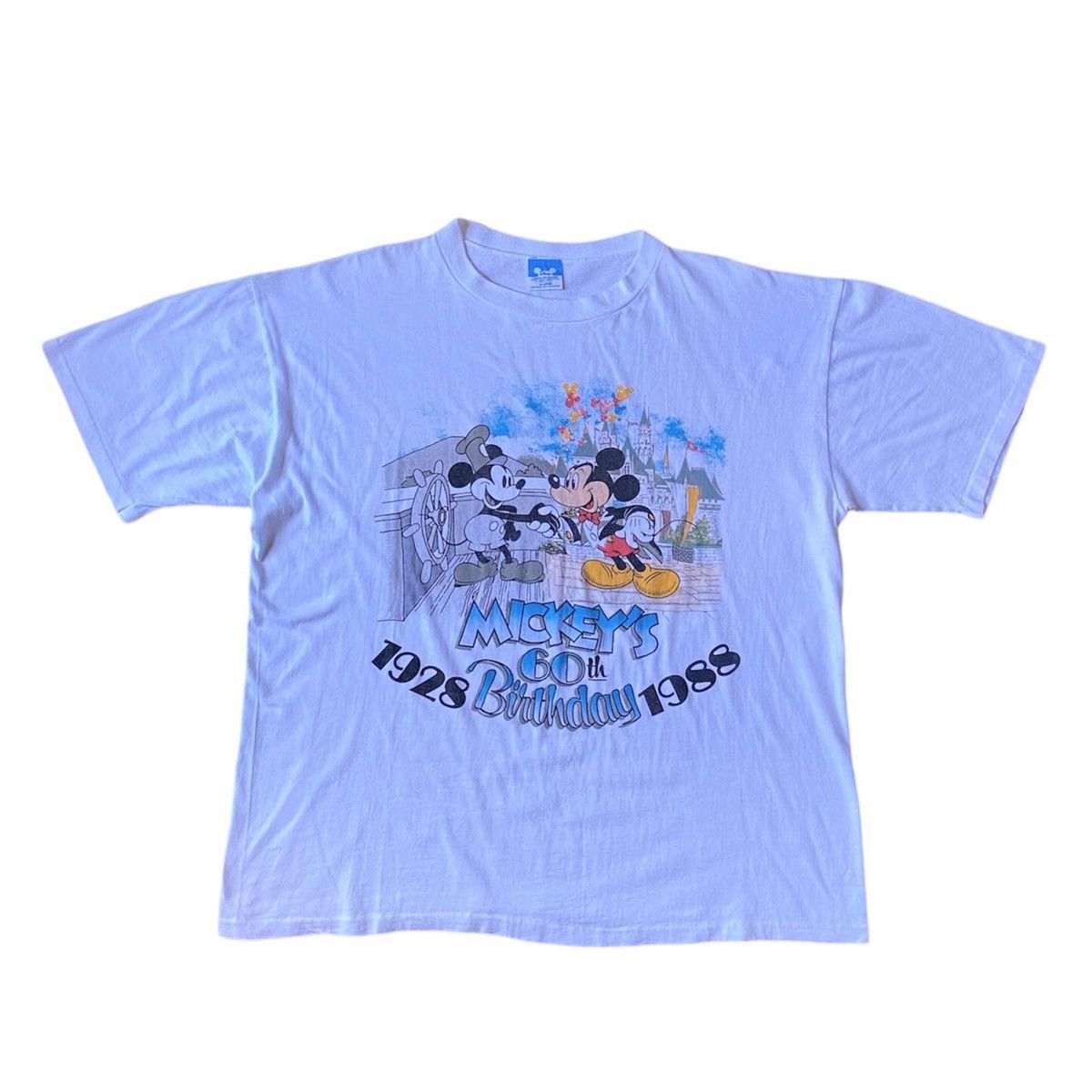 Disney × Mickey Mouse × Vintage Rare 80s Disney World Mickey's 60th Birthday 1928-1988 Size US XL / EU 56 / 4 - 1 Thumbnail