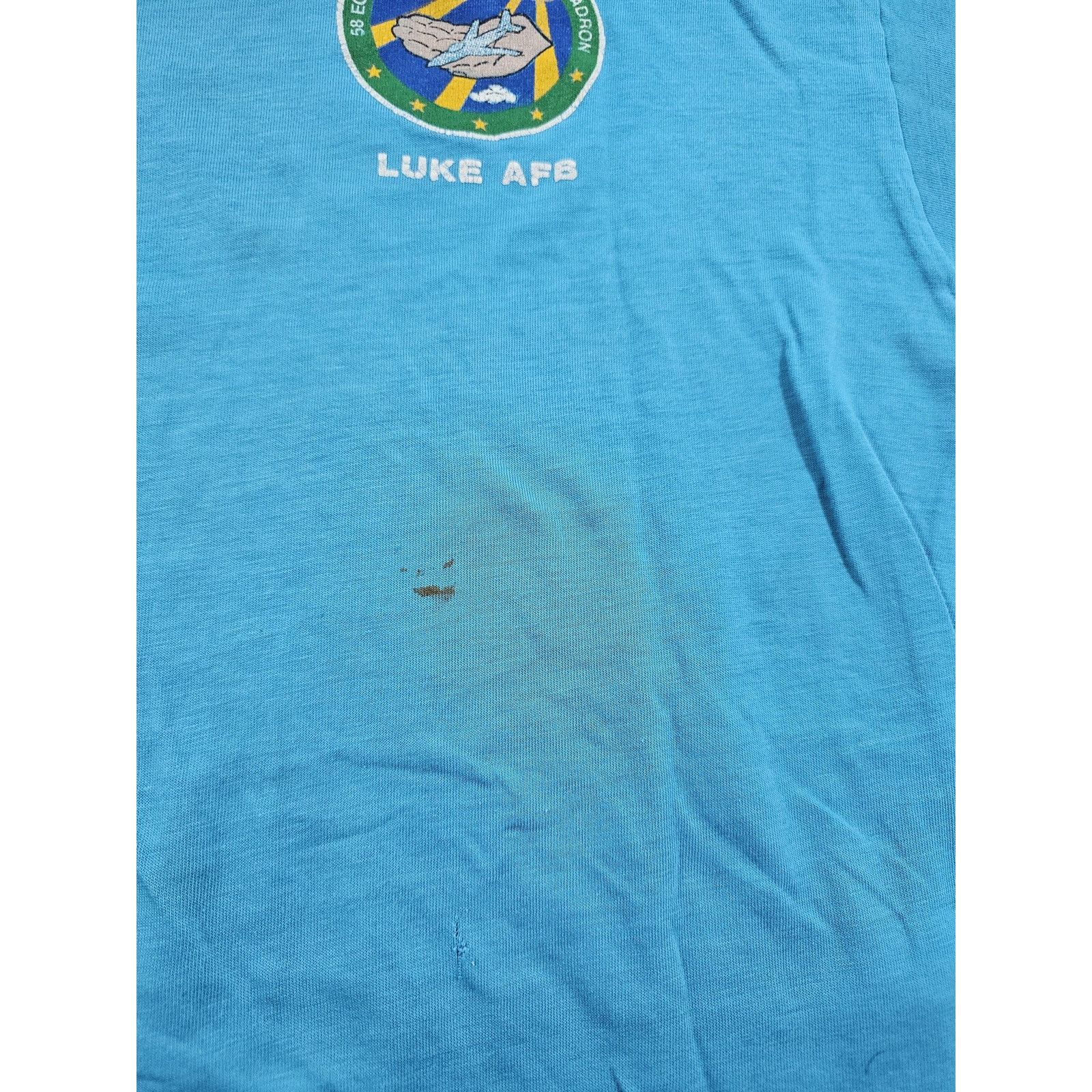 Hanes Fighting Falcon Jet Fighter Blue 50/50 T-shirt Sz L Vintage Size US L / EU 52-54 / 3 - 6 Thumbnail
