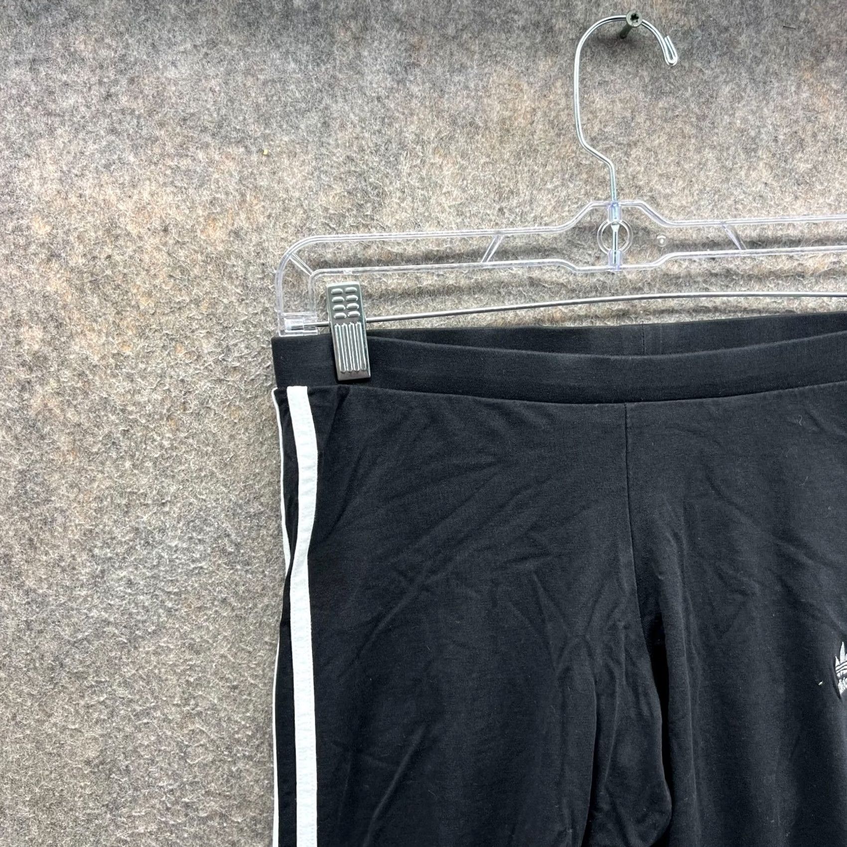 Adidas Adidas Leggings Womens M Black White 3 Stripes Stretchy Slim Pants Trefoil Size 32" / US 10 / IT 46 - 7 Thumbnail