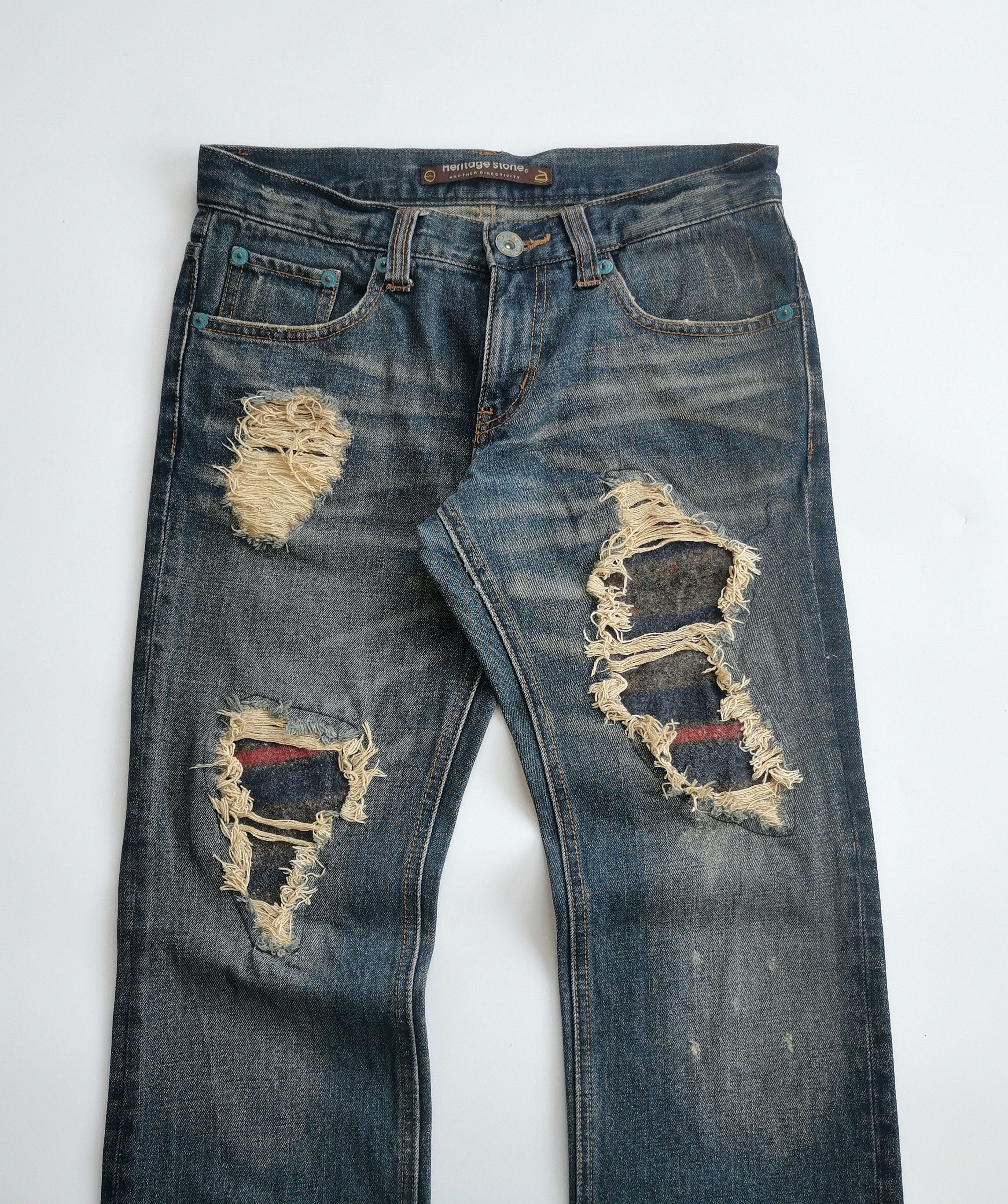 Kapital Heritage Stone Mudwash Rusty Patchwork Denim Size US 30 / EU 46 - 4 Thumbnail