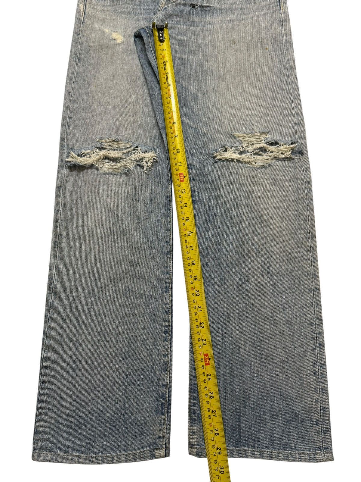 If Six Was Nine Vintage 90s Japanese Brand Blue Faded Wash Distressed Loose Size US 31 - 11 Thumbnail