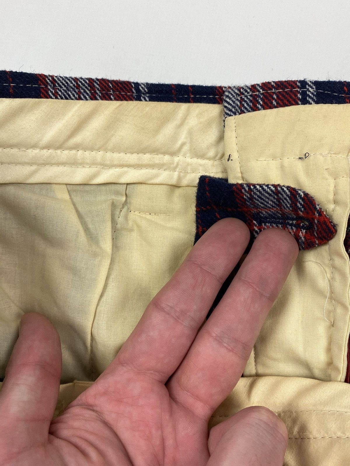 Vintage 1970’s Vintage Penthouse Wool Red Tartan Check Wide Trousers Size US 32 / EU 48 - 7 Thumbnail