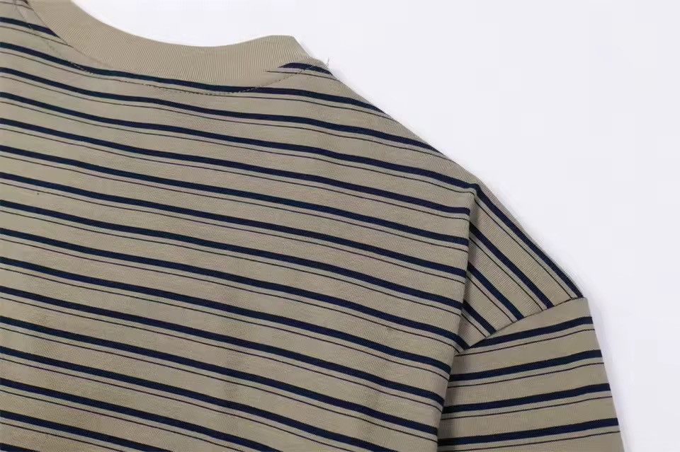 Other Striped Basic Casual Loose Button Neck Long Sleeve Shirt Size US L / EU 52-54 / 3 - 8 Thumbnail