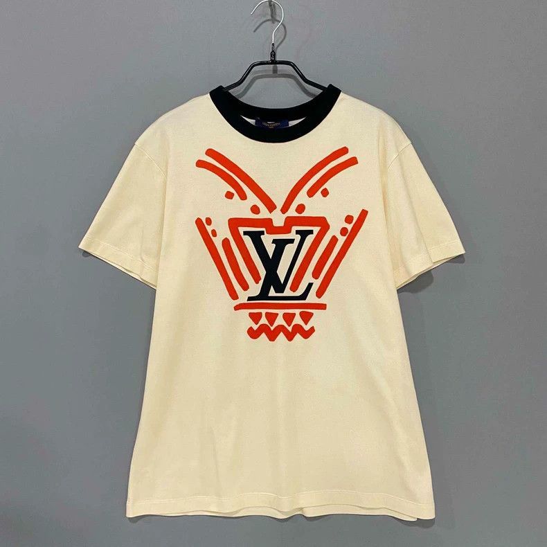 Louis Vuitton Louis Vuitton Beige Big Logo T-shirt-2505 Size US XL / EU 56 / 4 - 1 Thumbnail