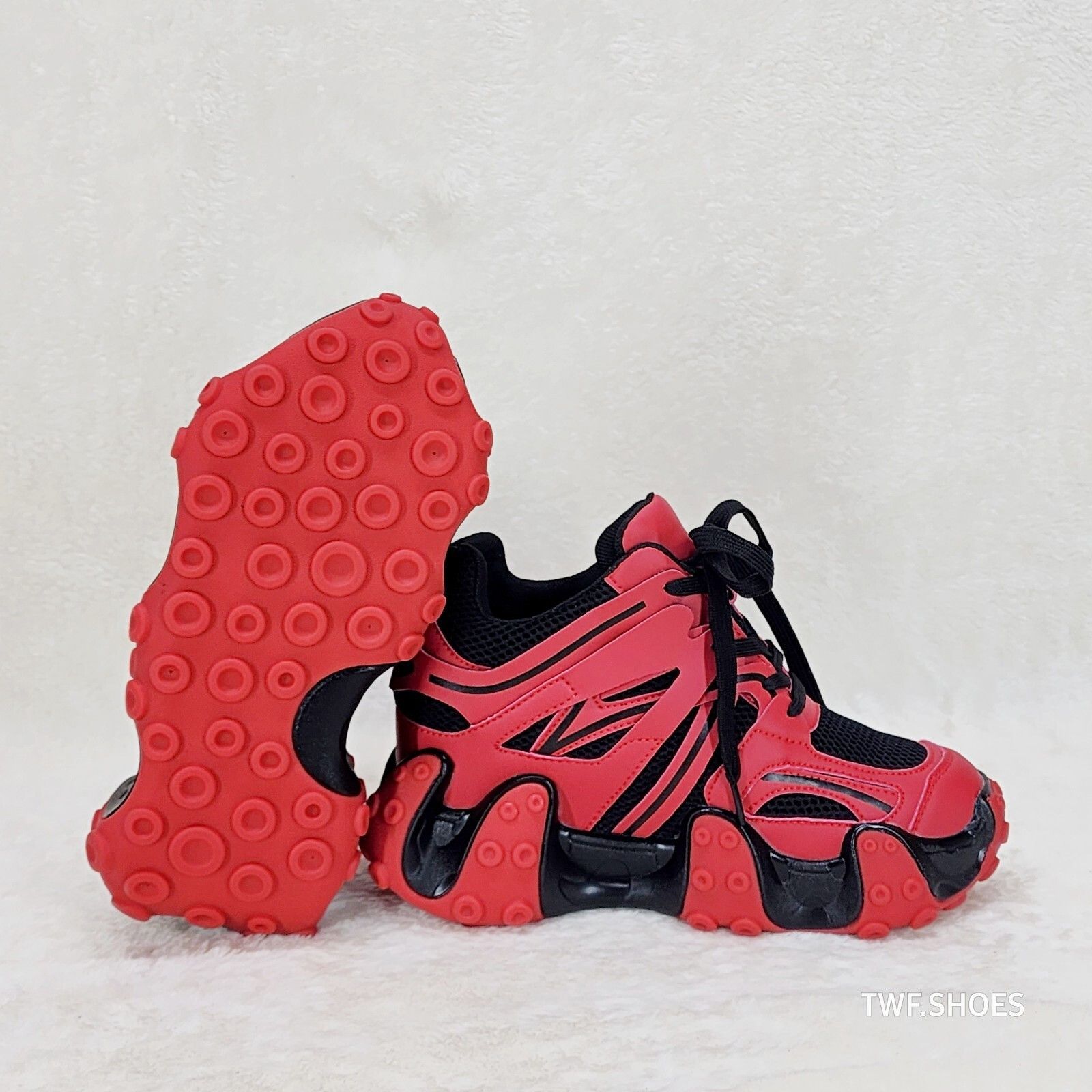 Other Anthony Wang Alien Black & Red Hidden Wedge Platform Sneaker Size US 8.5 / IT 38.5 - 1 Thumbnail