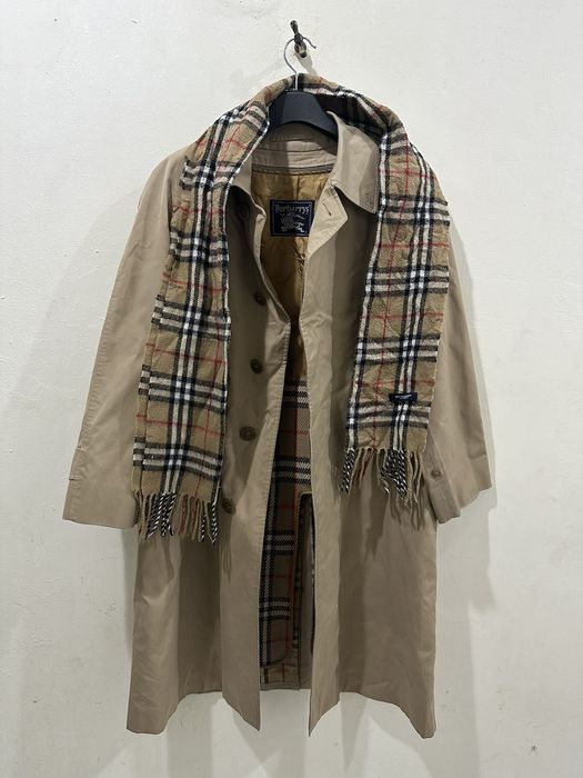 Burberry Prorsum VTG Burberry's Long Coat+Scarf Nova Check Jacket