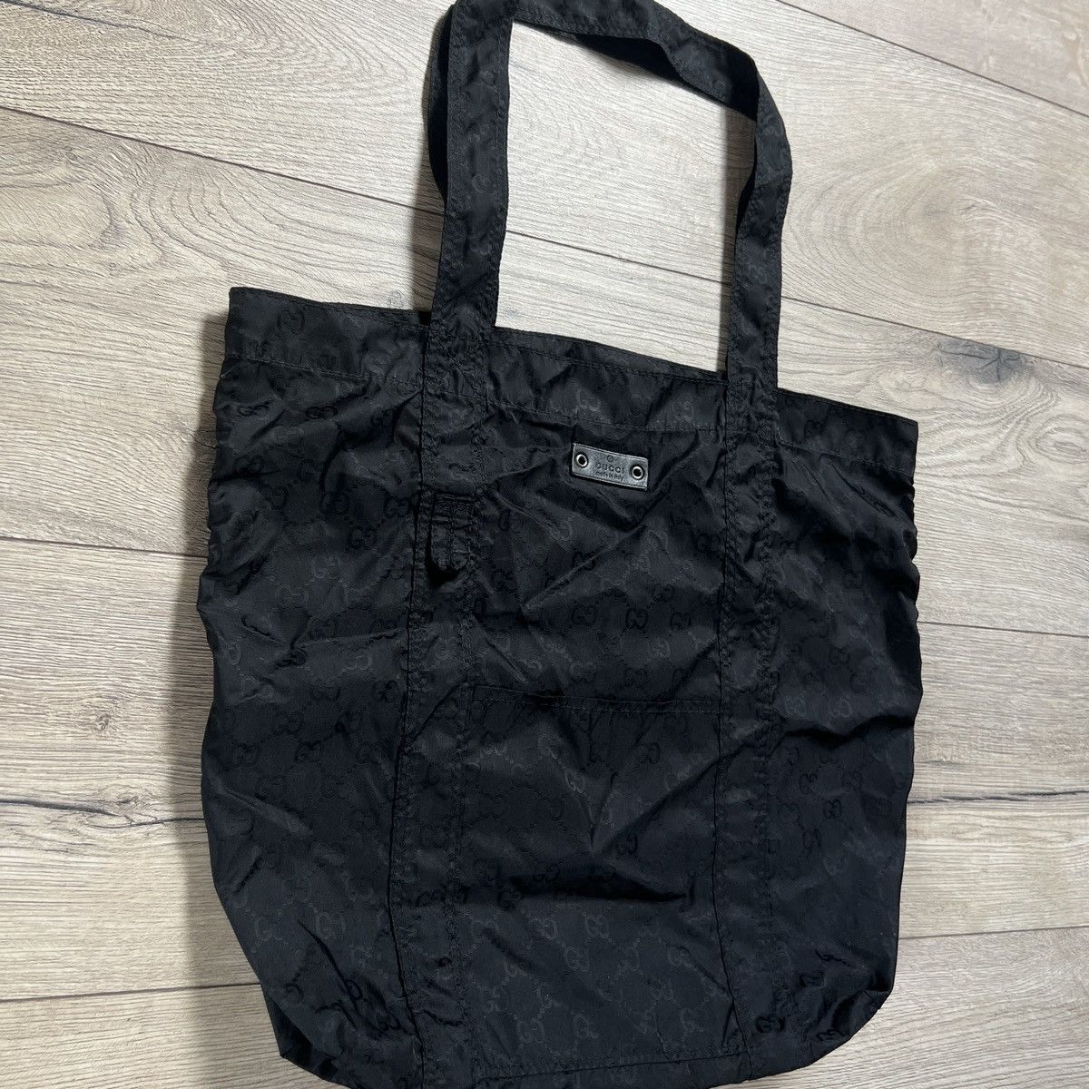 Gucci Gucci Canvas Black Monogram Tote Shopper Bag GG Size ONE SIZE - 3 Thumbnail