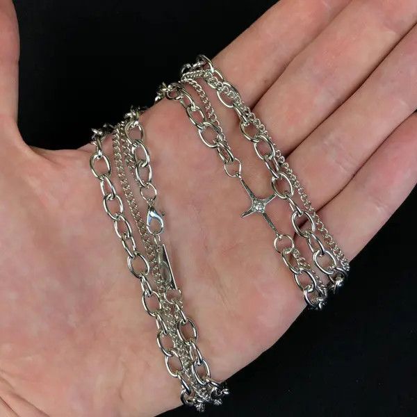 Jewelry Double Layer STAR Chain Size ONE SIZE - 4 Thumbnail