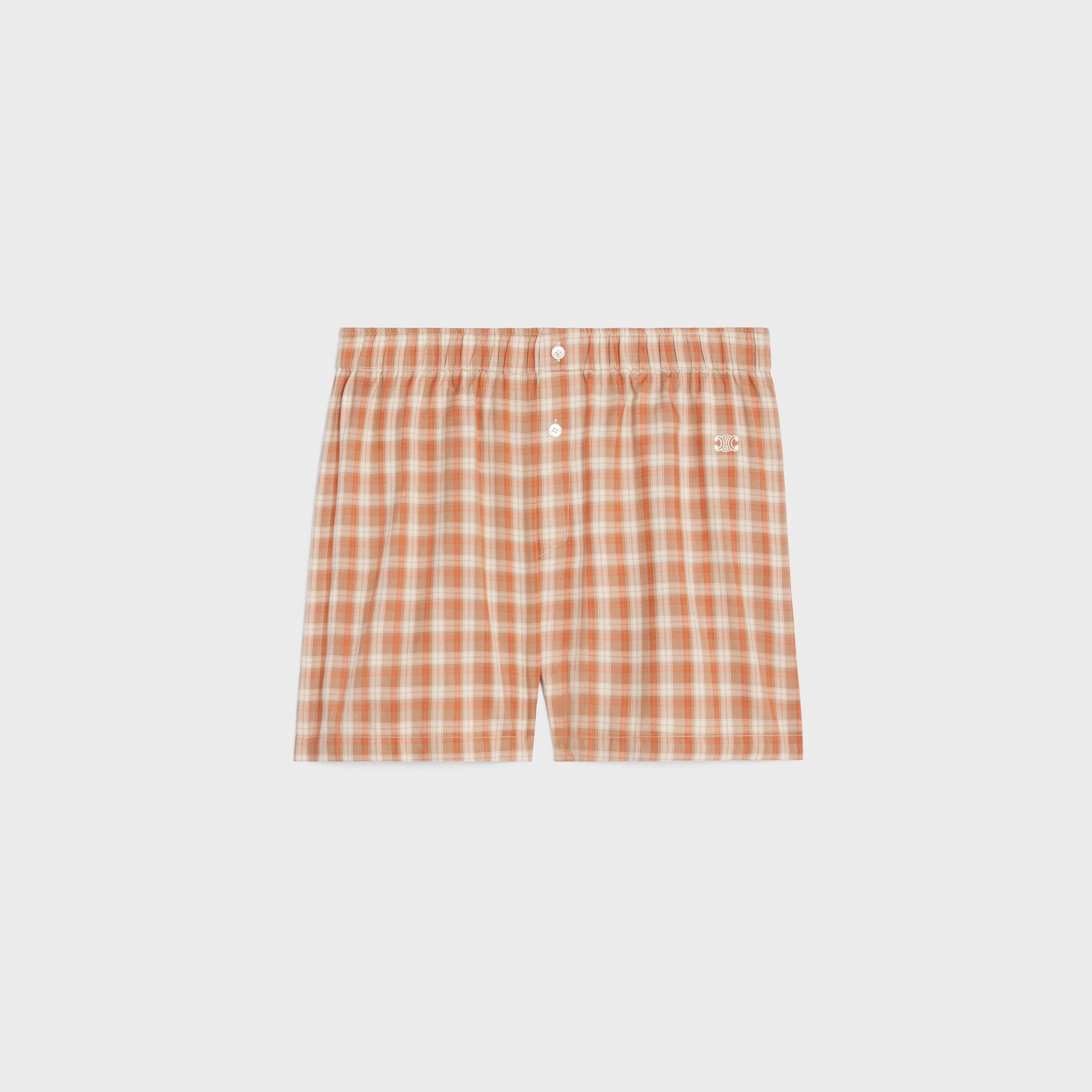 Celine BOXER SHORTS IN CHECK SILK beige/orange Size 28" / US 6 / IT 42 - 1 Thumbnail
