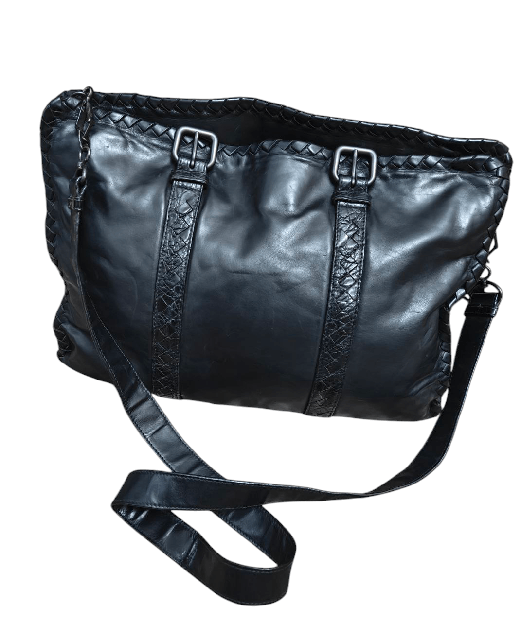 Bottega Veneta Leather Sling Crossbody Bag in Black, Men's