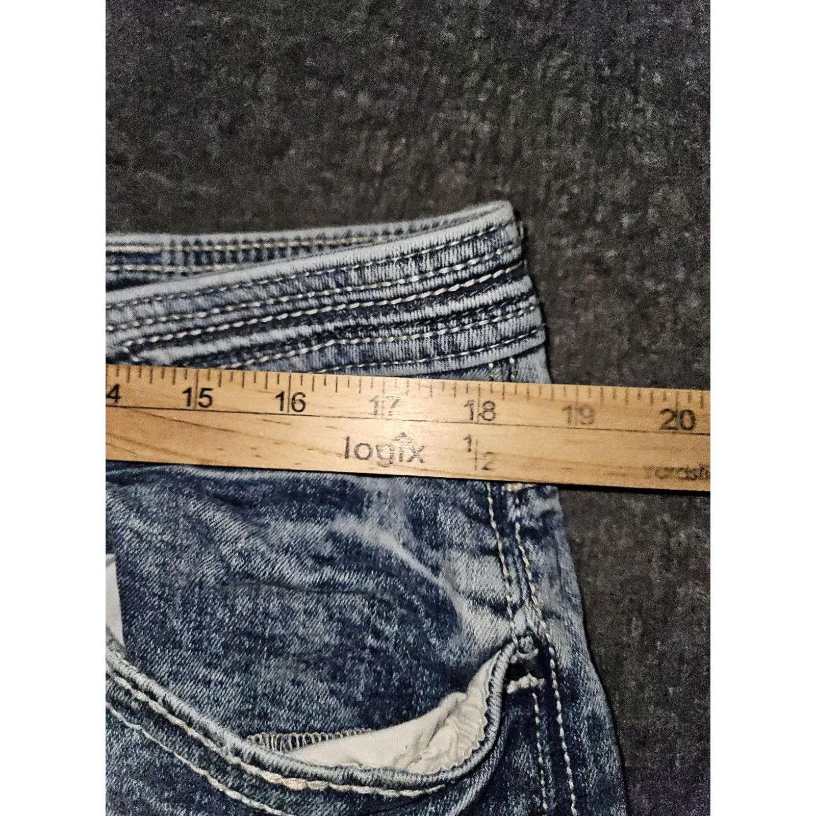 Decree Decree Jeans Men's 36x30 Straight Leg Mid Rise Acid Wash Stretch Embroidered Size US 36 / EU 52 - 4 Thumbnail