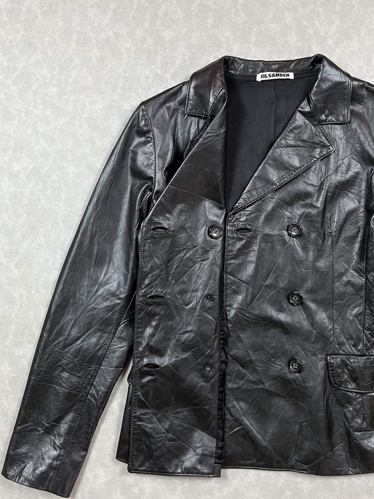 Jil Sander Jil Sander double breasted leather jacket Size S / US 4 / IT 40 - 3 Thumbnail