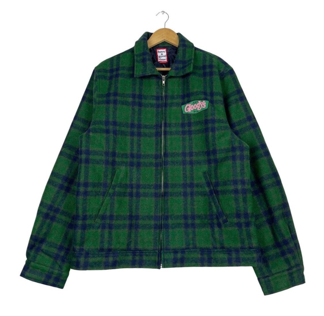 Have A Good Time × Japanese Brand 💥GOODYS ZIP UP TARTAN GREEN JACKET Size US L / EU 52-54 / 3 - 1 Thumbnail