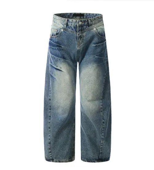 VIBE American retro lightning pattern washed scimitar jeans y2k Size US 32 / EU 48 - 1 Thumbnail