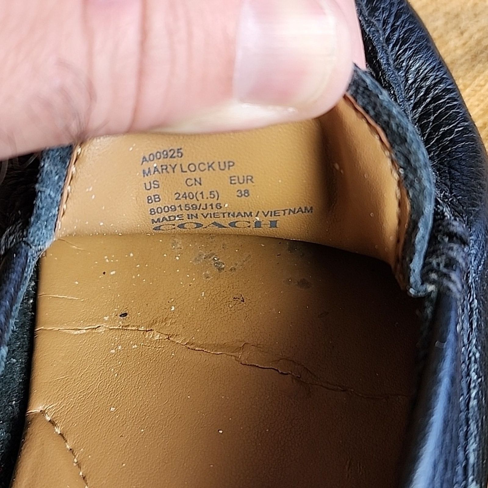 Coach Coach Black Textured Leather Loafers Size US 8 / IT 38 - 5 Thumbnail