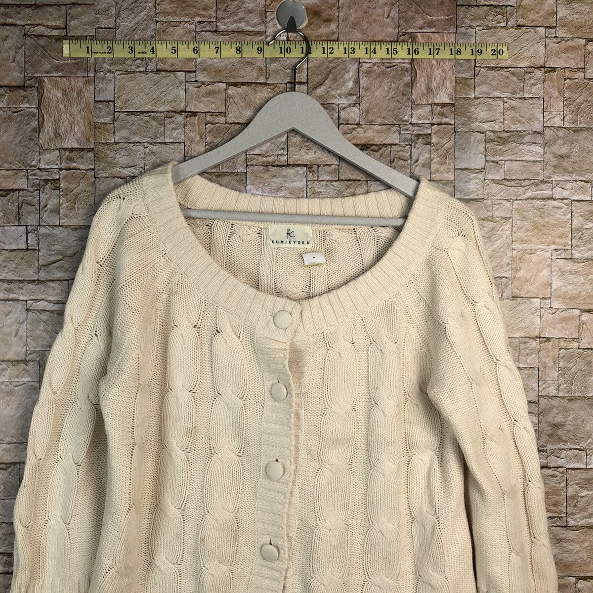 Homespun Knitwear × Japanese Brand × Vintage Kumik Yoko vintage Cream Knitwear #A901 Size S / US 4 / IT 40 - 5 Thumbnail