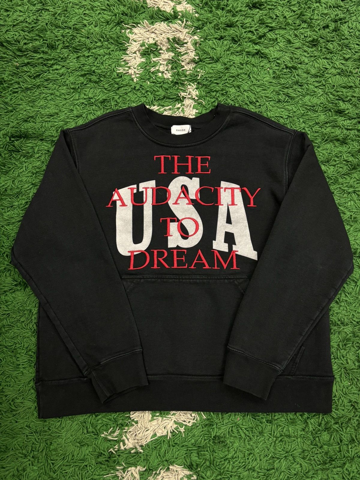 image of Rhude Crewneck Black Usa, Men's (Size XS)