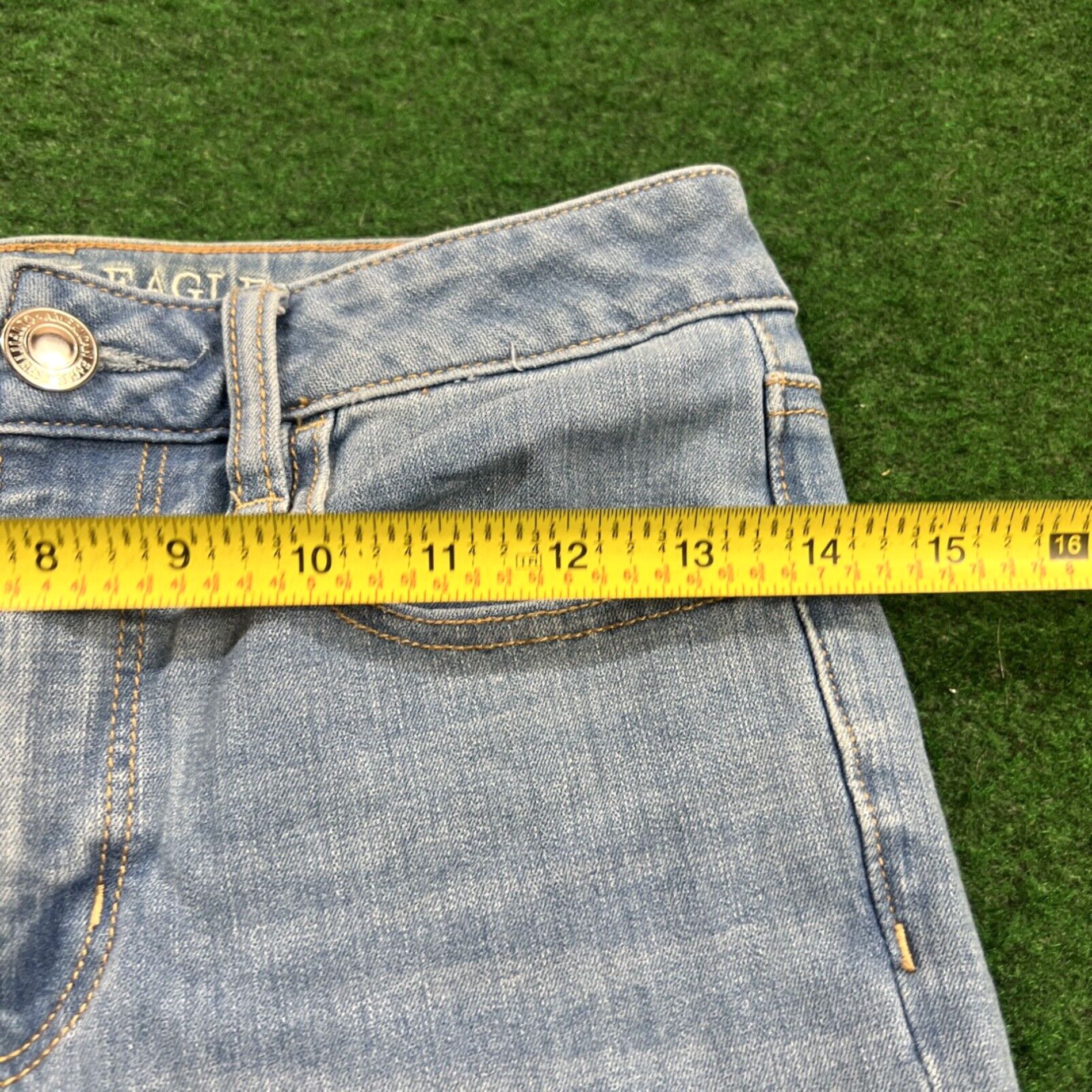 American Eagle Outfitters American Eagle Women's Jeans Size 2 Blue 360 Super Stretch Super High Rise 26x28 Size 26" / US 2 / IT 38 - 7 Thumbnail