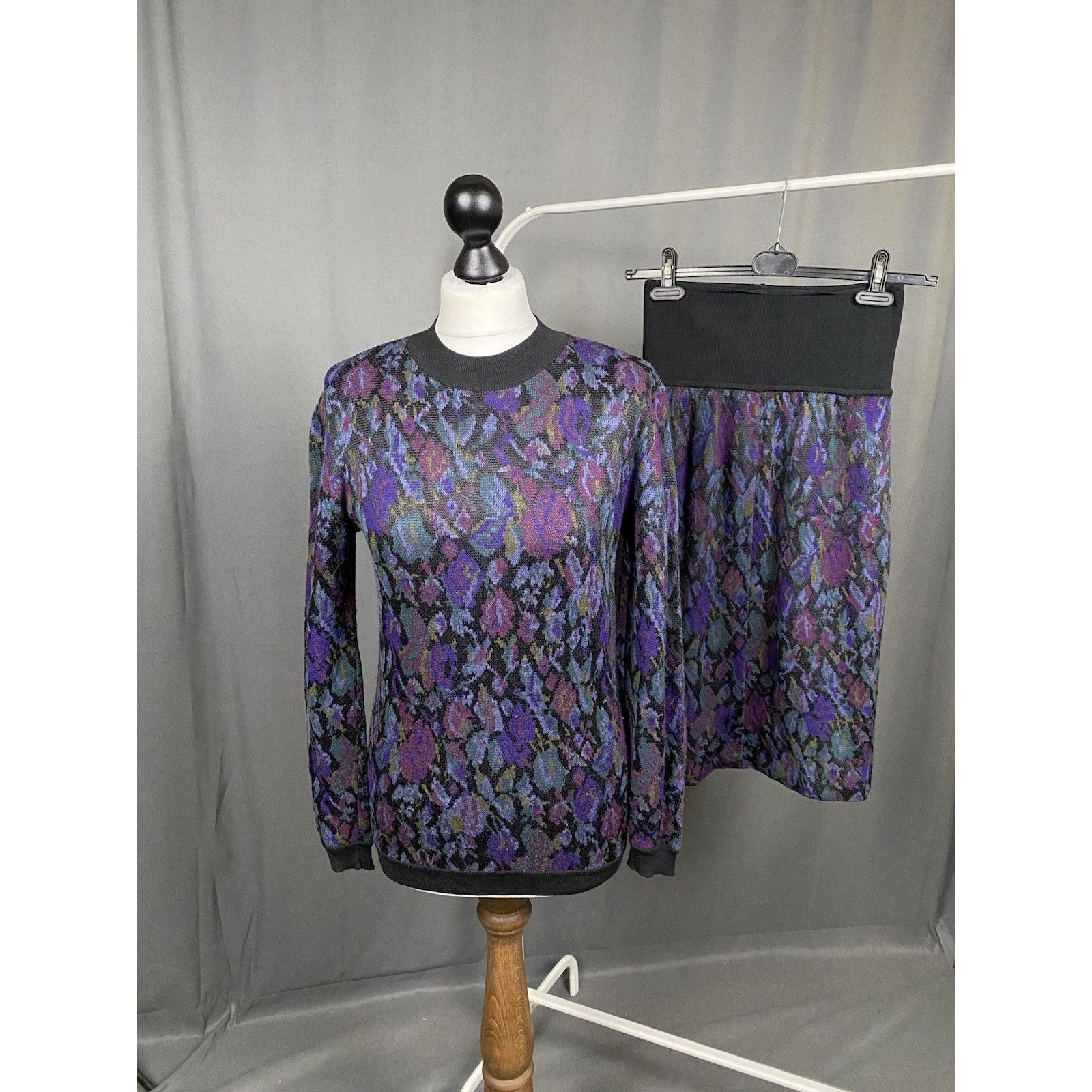 Missoni RARE! Missoni Vitnage Purple Floral Wool Knit 2 Piece Sweate Size M / US 6-8 / IT 42-44 - 1 Thumbnail