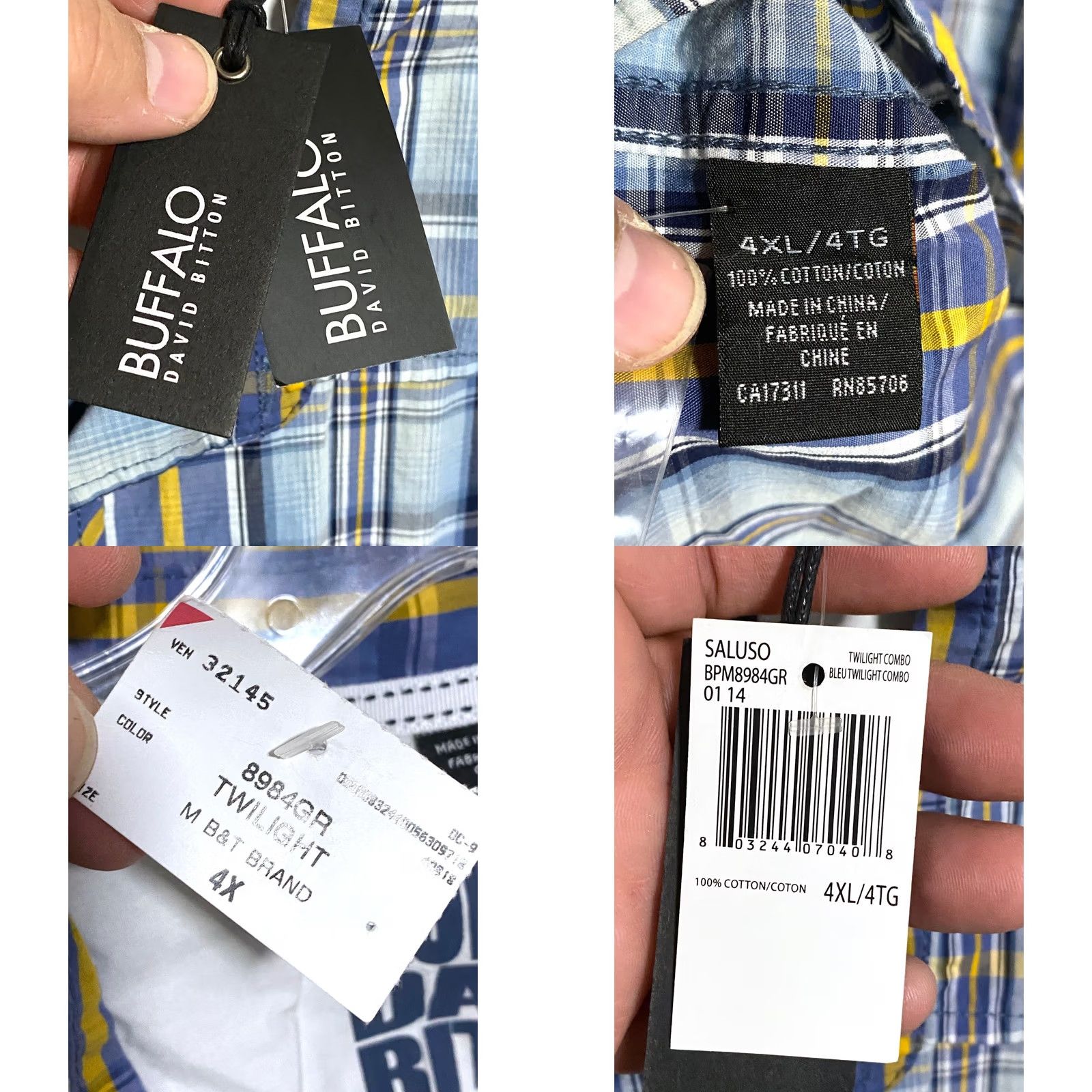 Buffalo David Bitton VINTAGE Buffalo David Bitton Twilight 2 Pocket Plaid Button Shirt 4XL Casual Western NWT Size US XXL / EU 58 / 5 - 8 Thumbnail