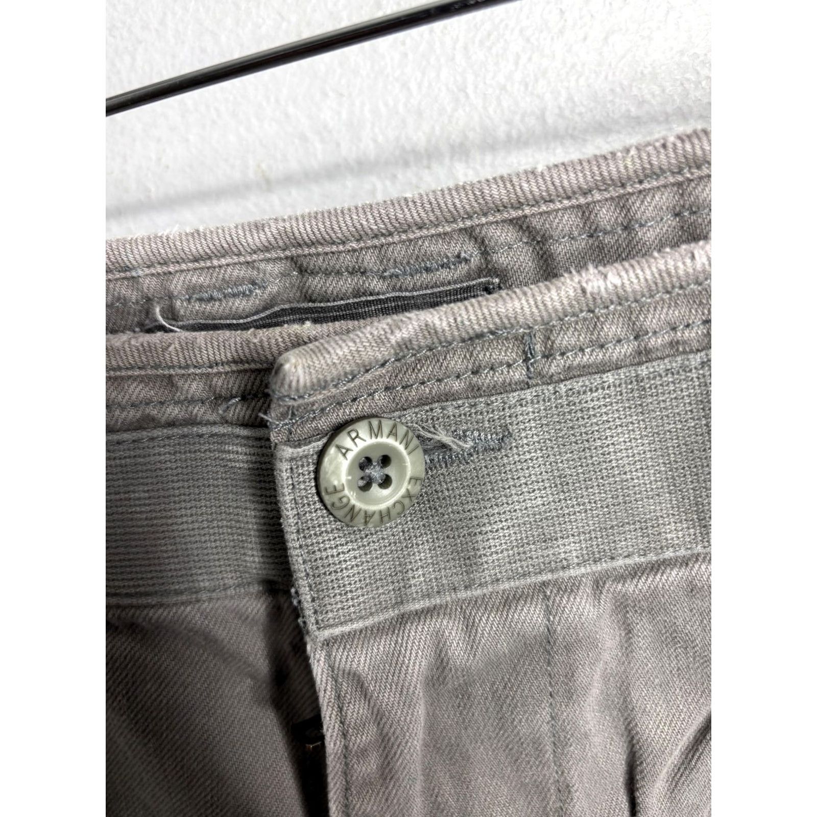 Armani Exchange VINTAGE Armani Exchange Shorts Mens 32 Gray Distressed Raw Hem Cutoff Paint Splatter Chino Casual Size US 32 / EU 48 - 4 Thumbnail
